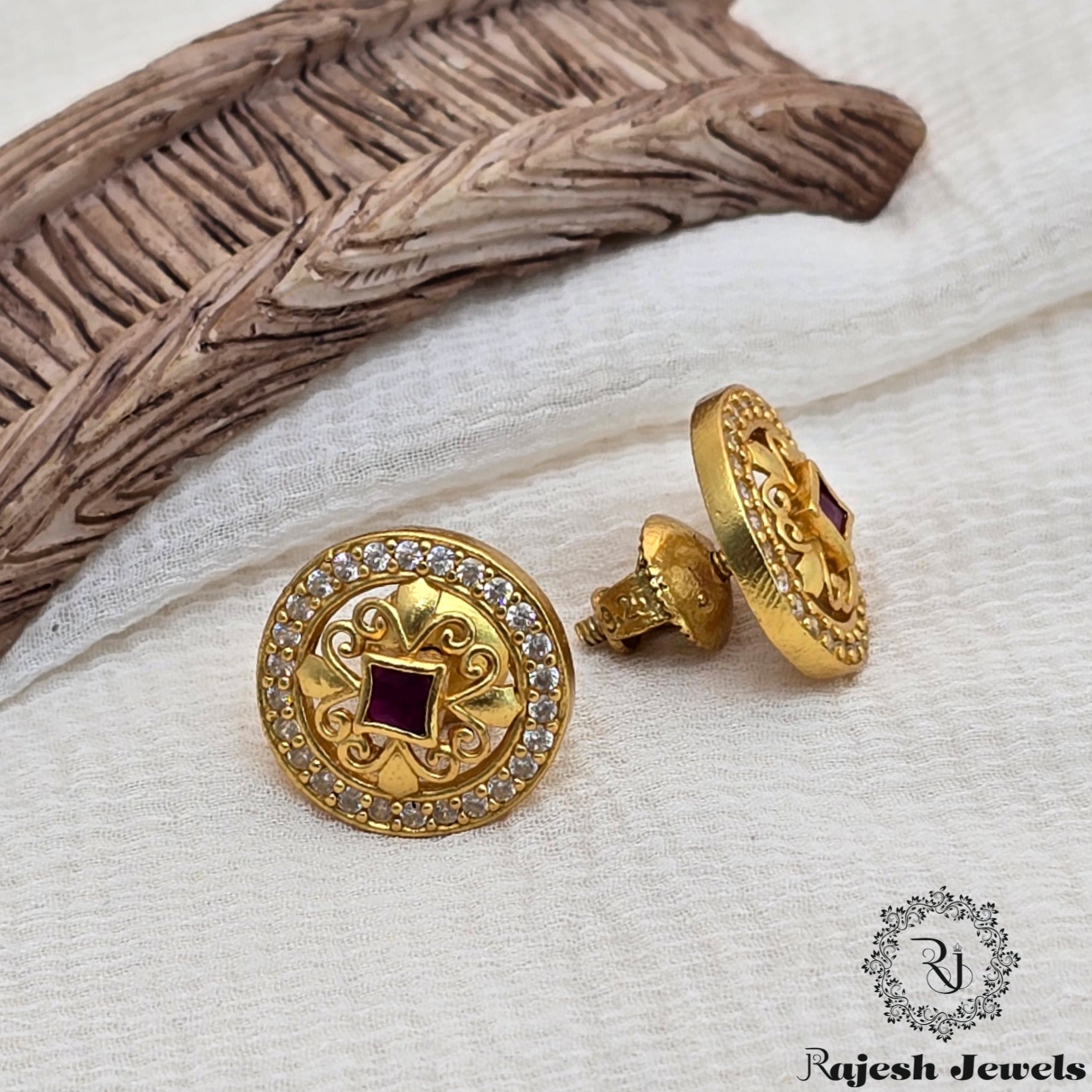 Spectacular Cz Silver Gold Plated Earrings