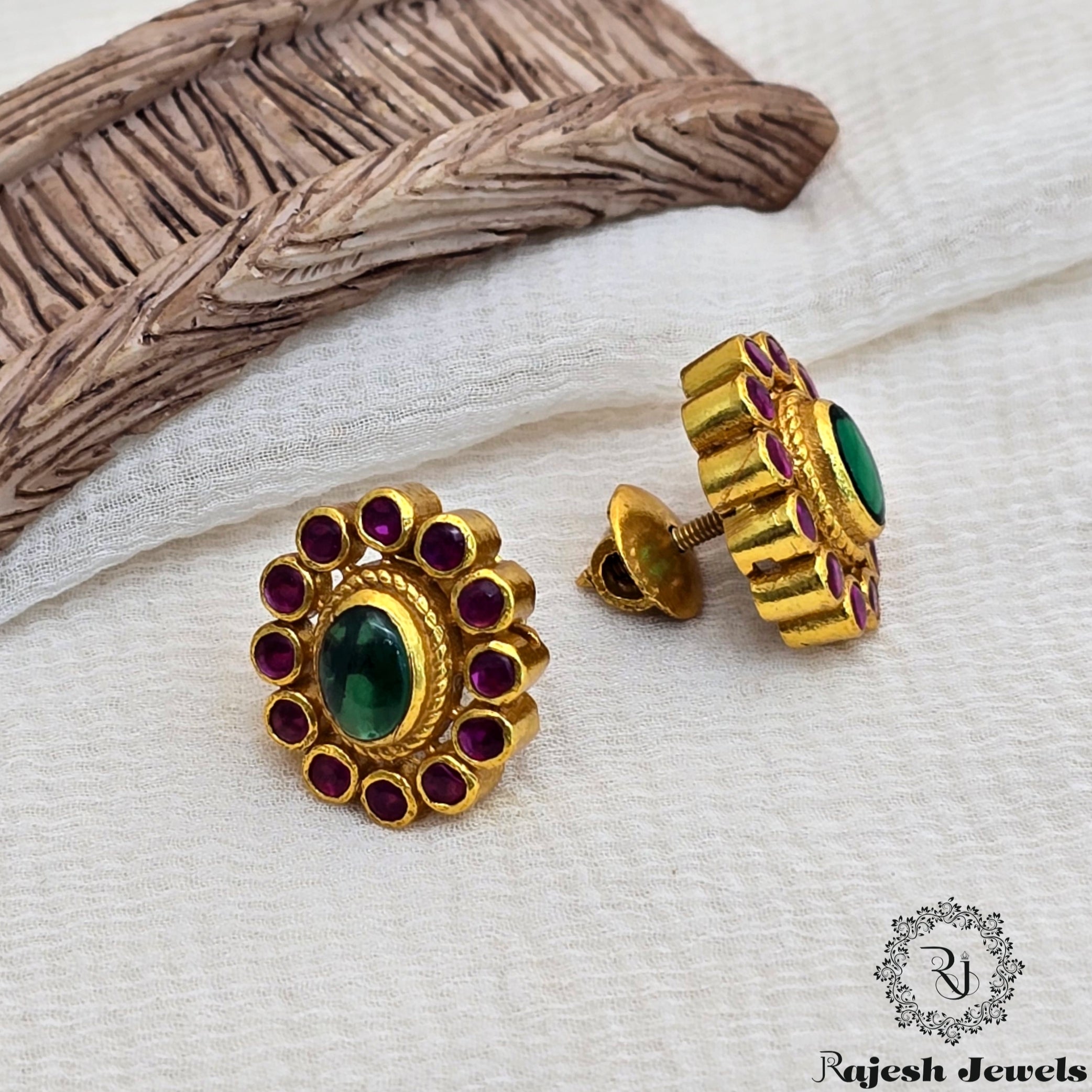 Attractive Silver Gold Plated Stud Earrings