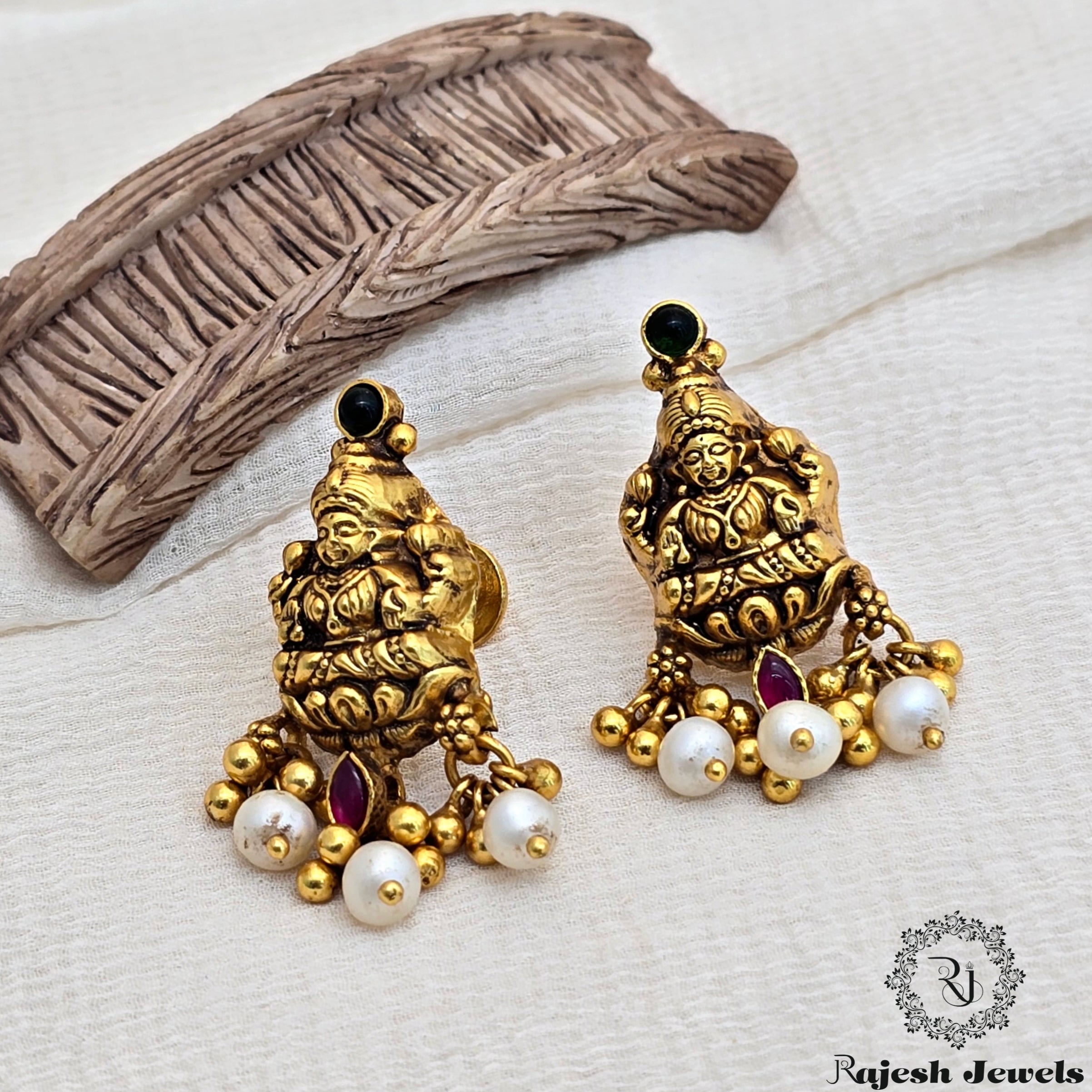 Bhagyalakshmi Silver Gold Plated Earrings