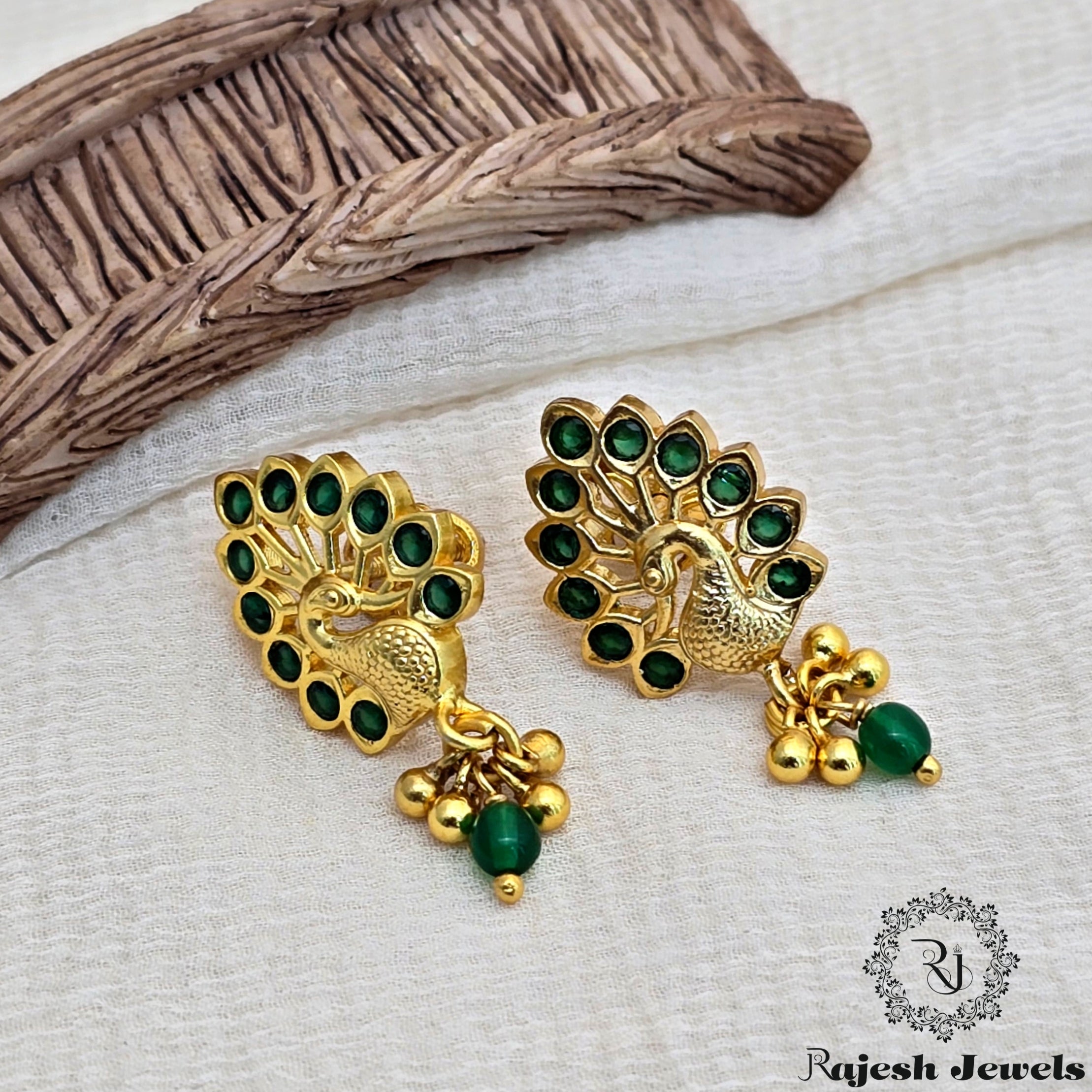 Nakshi Silver Gold Plated Earrings