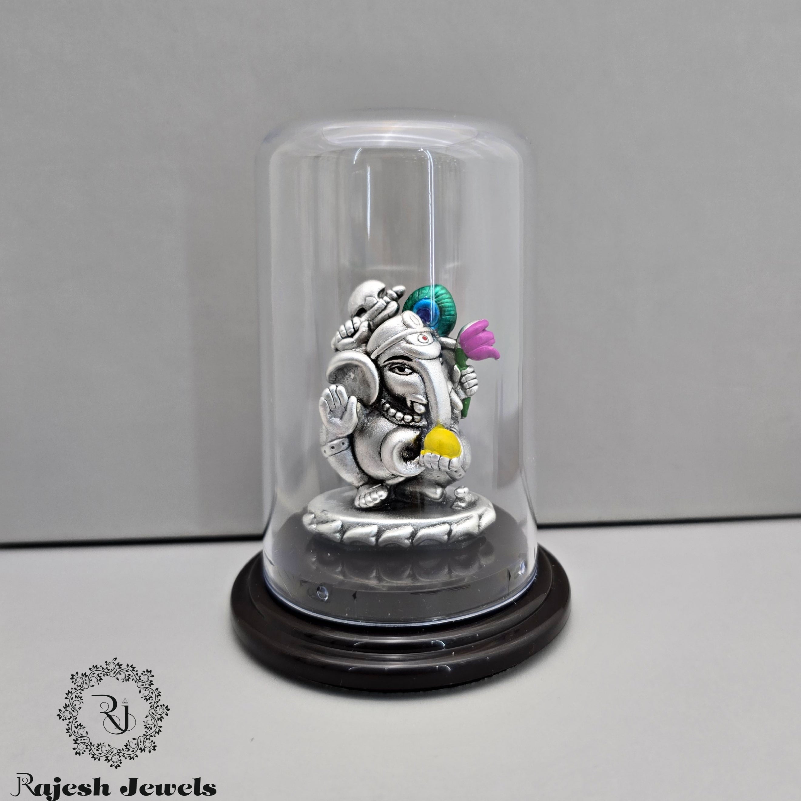 Antique Laddu Ganesha Silver Idol