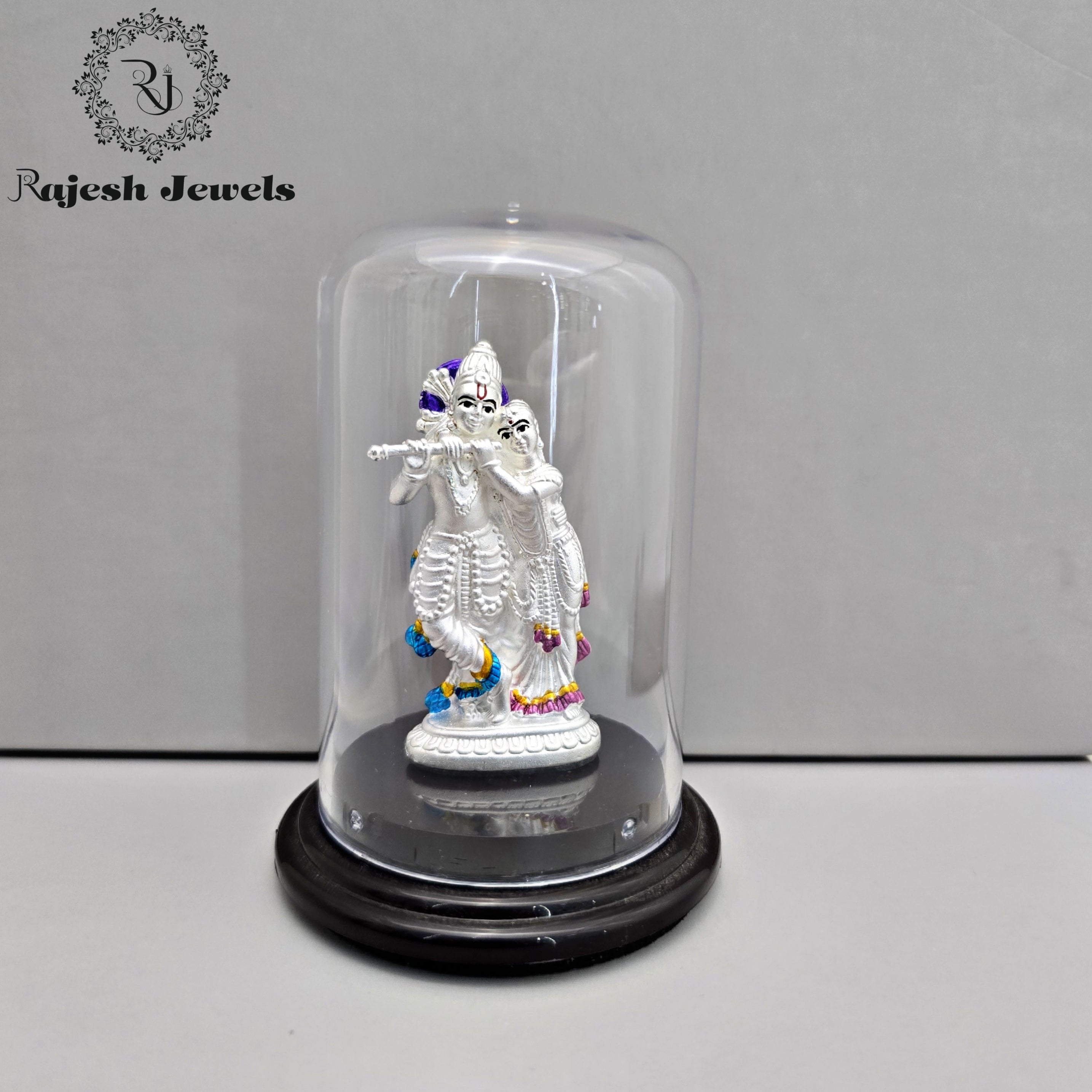 Beautiful Radhakrishna Silver Idol