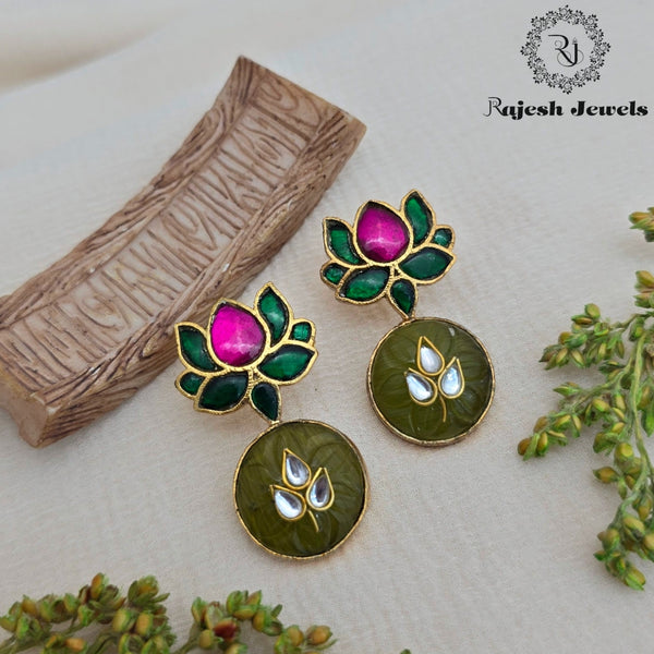 Appealing Kundan Silver Gold Plated Earrings