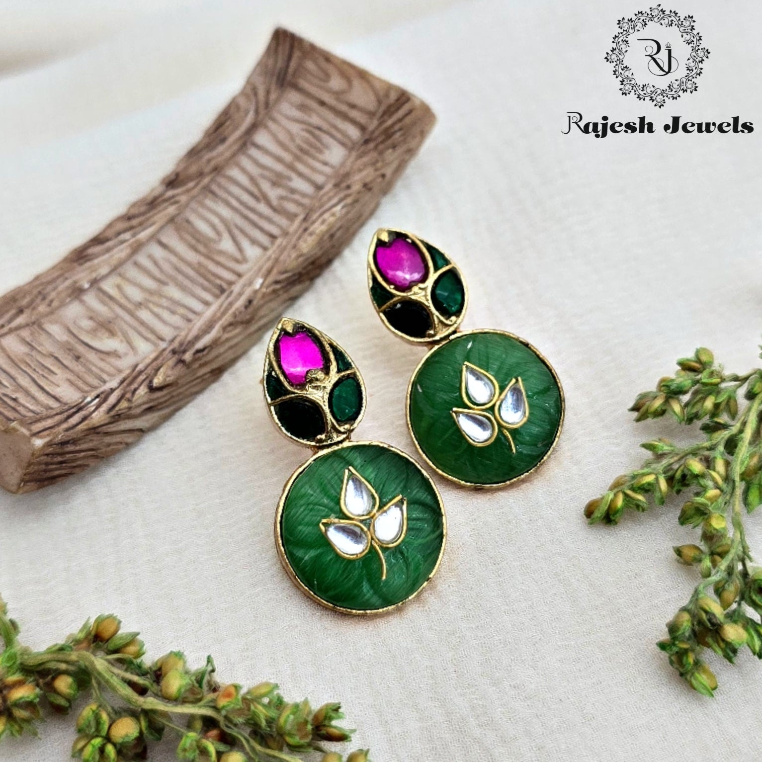 Spectacular Kundan Silver Gold Plated Earrings