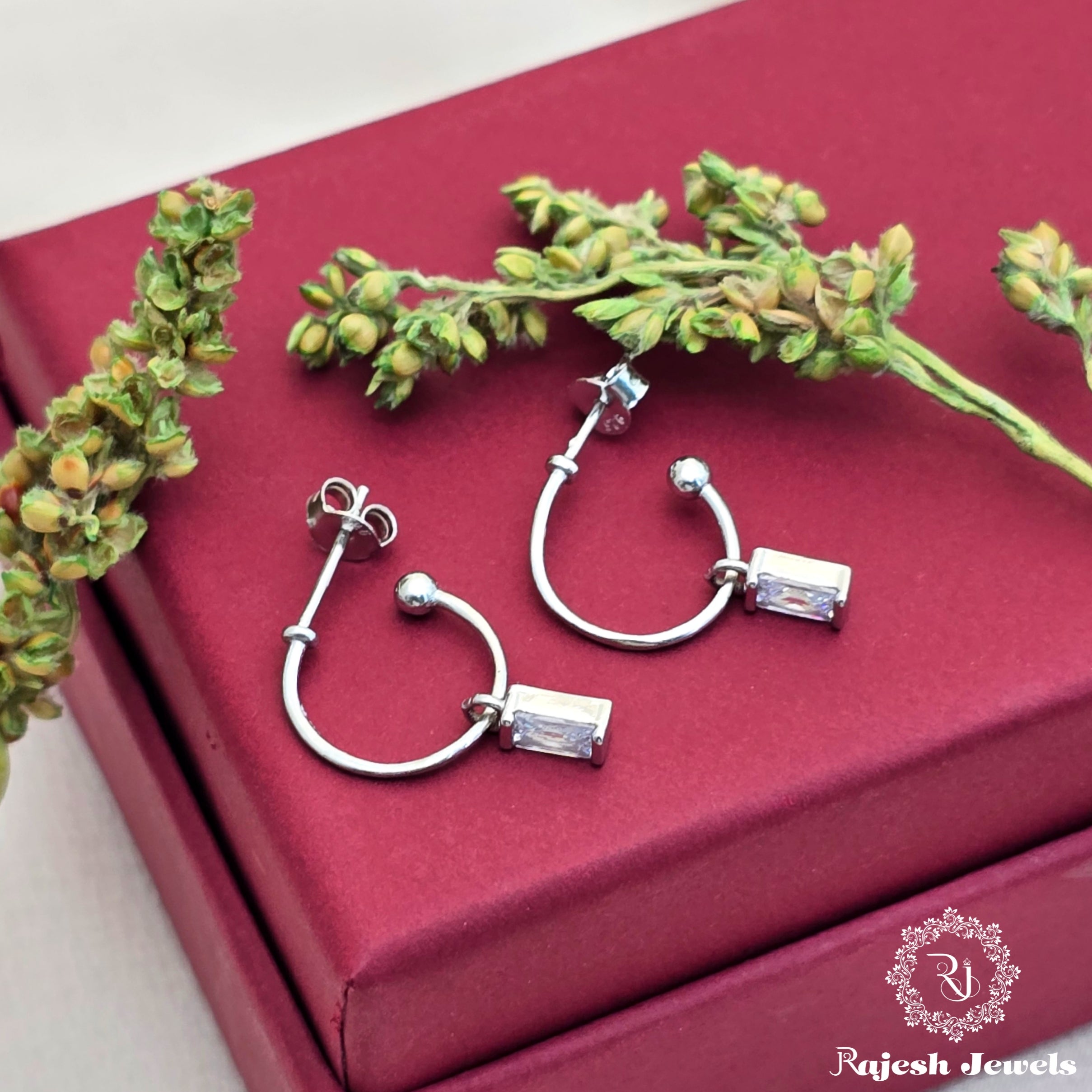 Prism Droplet Cz Half Ring Earrings