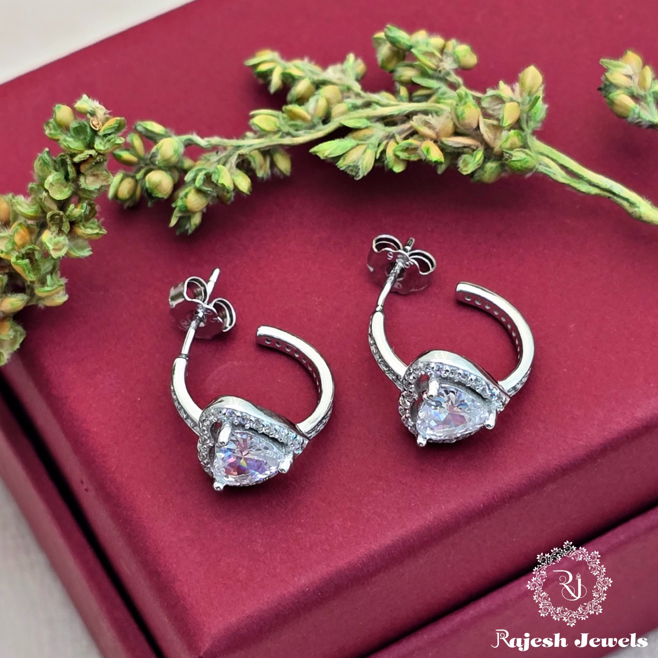 Little Heart Half Ring Bali Earrings