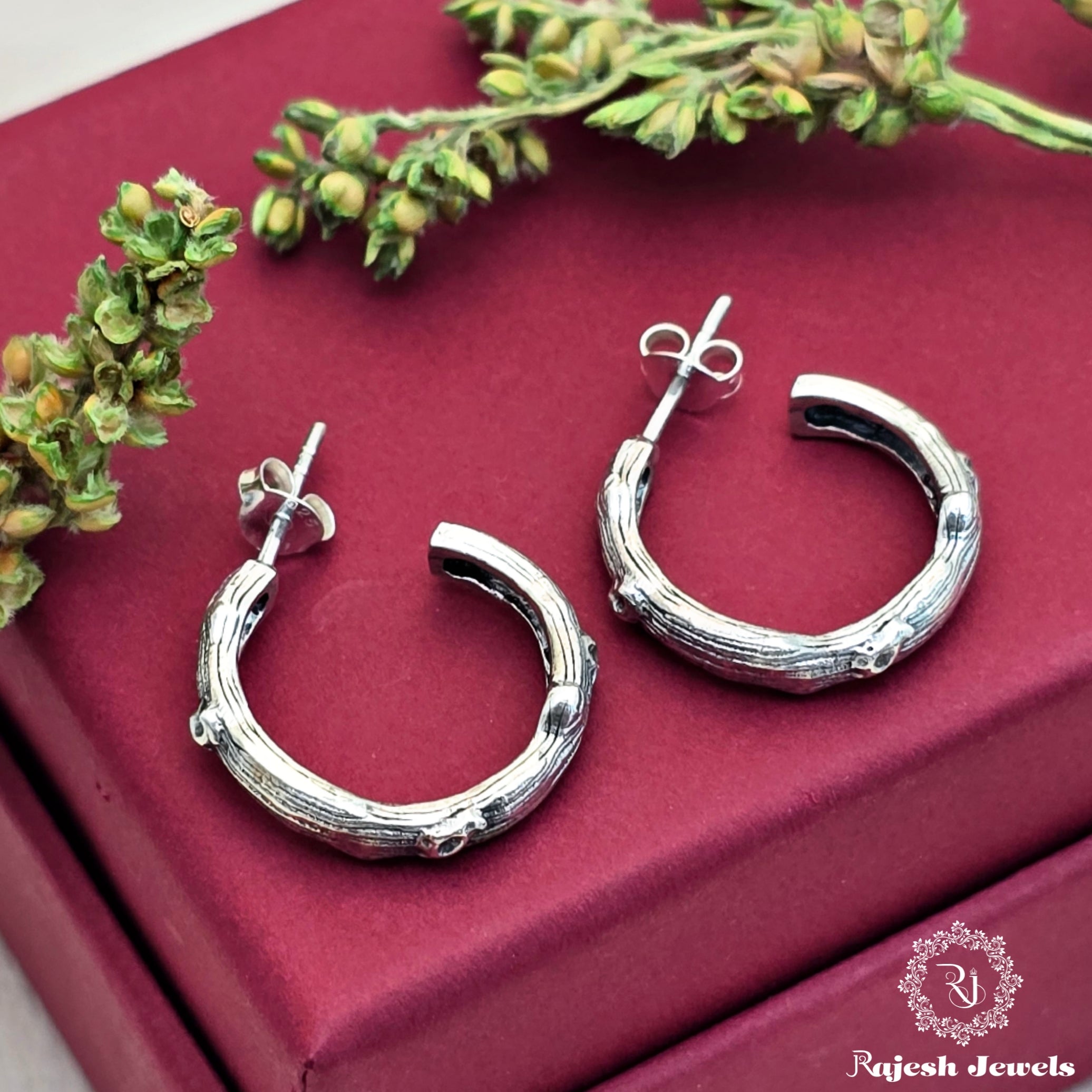 Mesmerizing Oxidised Half Ring Bali Earrings