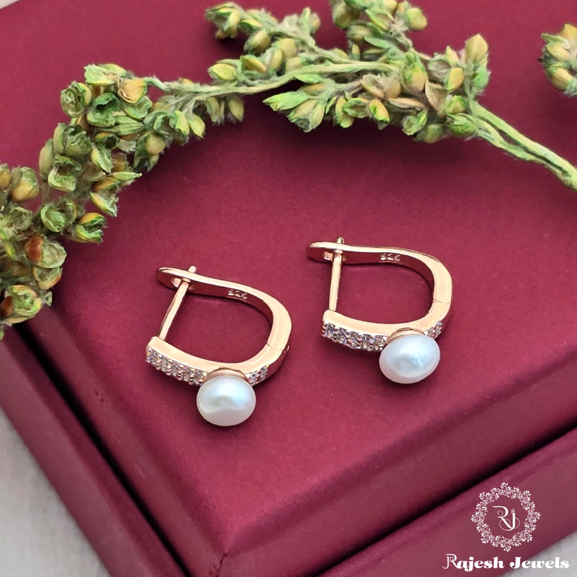 Radiant Pearl Rosegold Bali Earrings