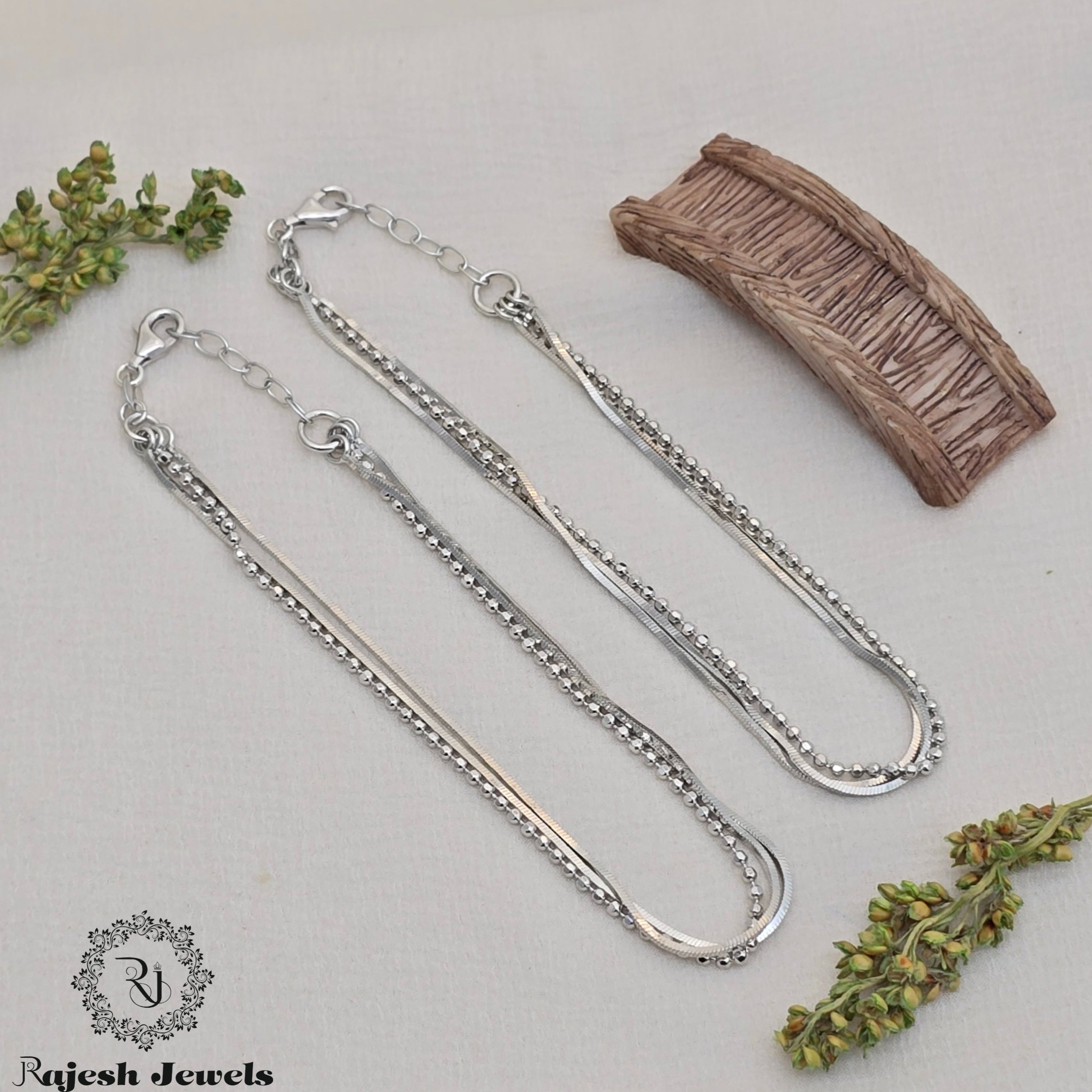 Triple Layered Balled Anklet