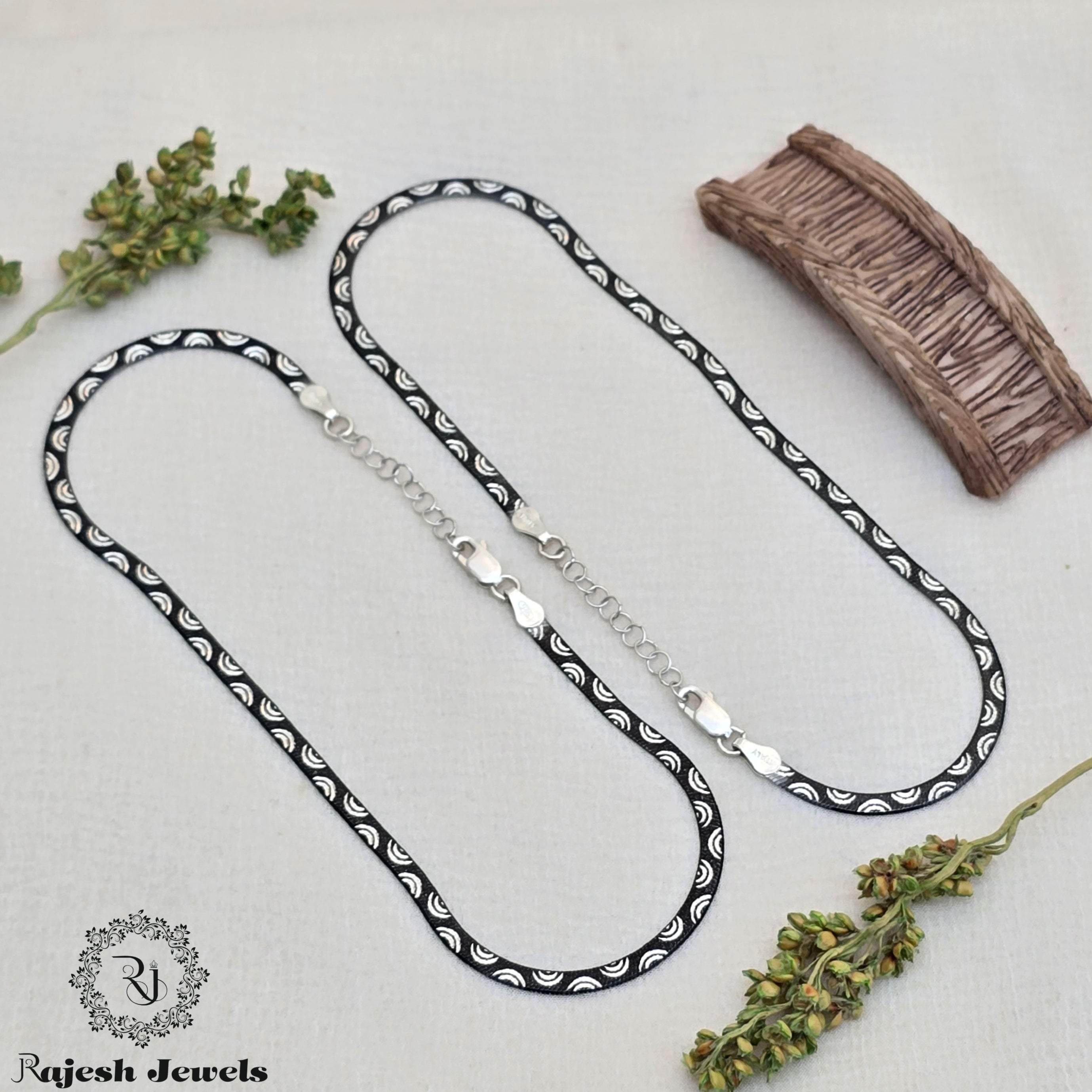 Flat Black Rhodium Sleek Anklet