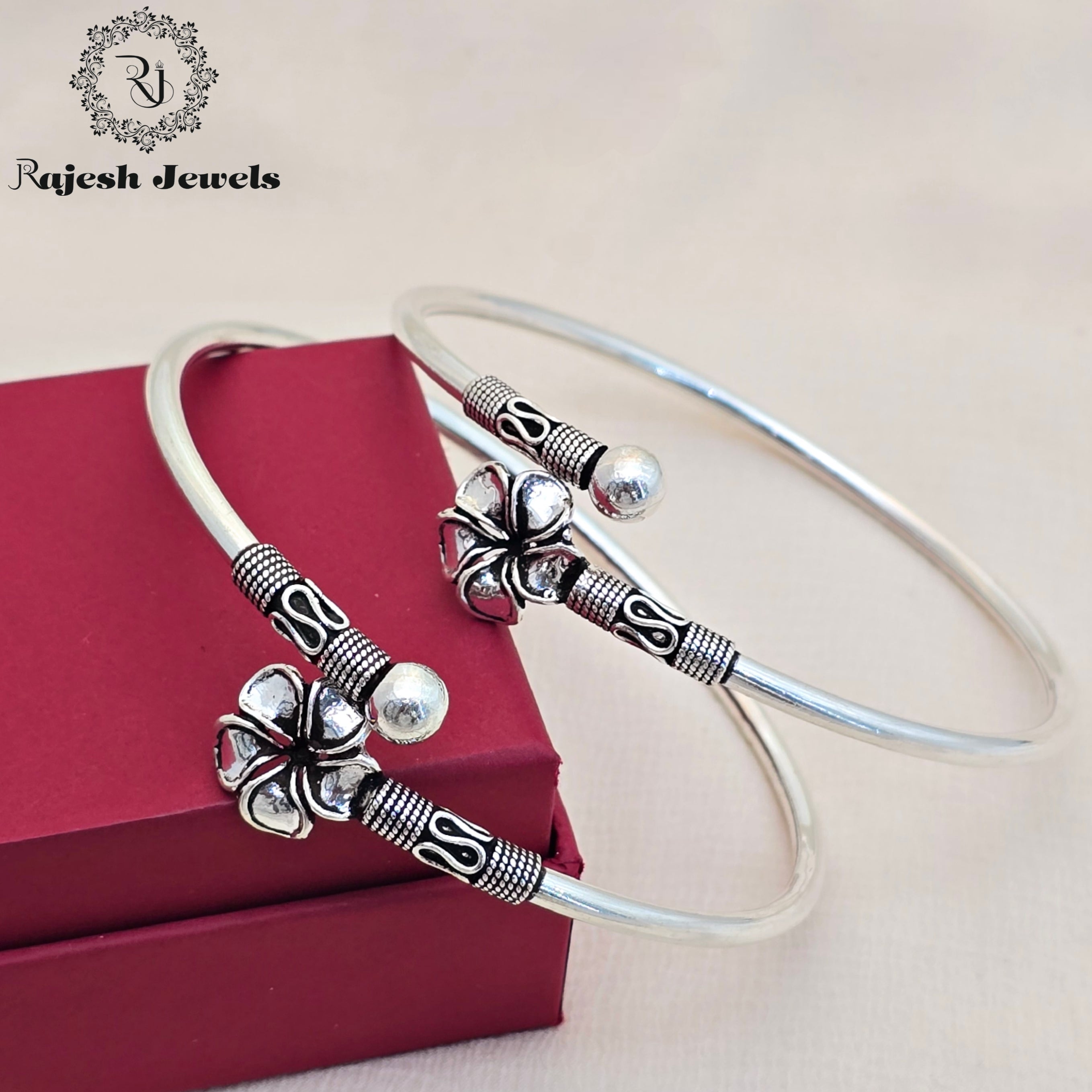 Hibiscus Floral Silver Ankle Kada