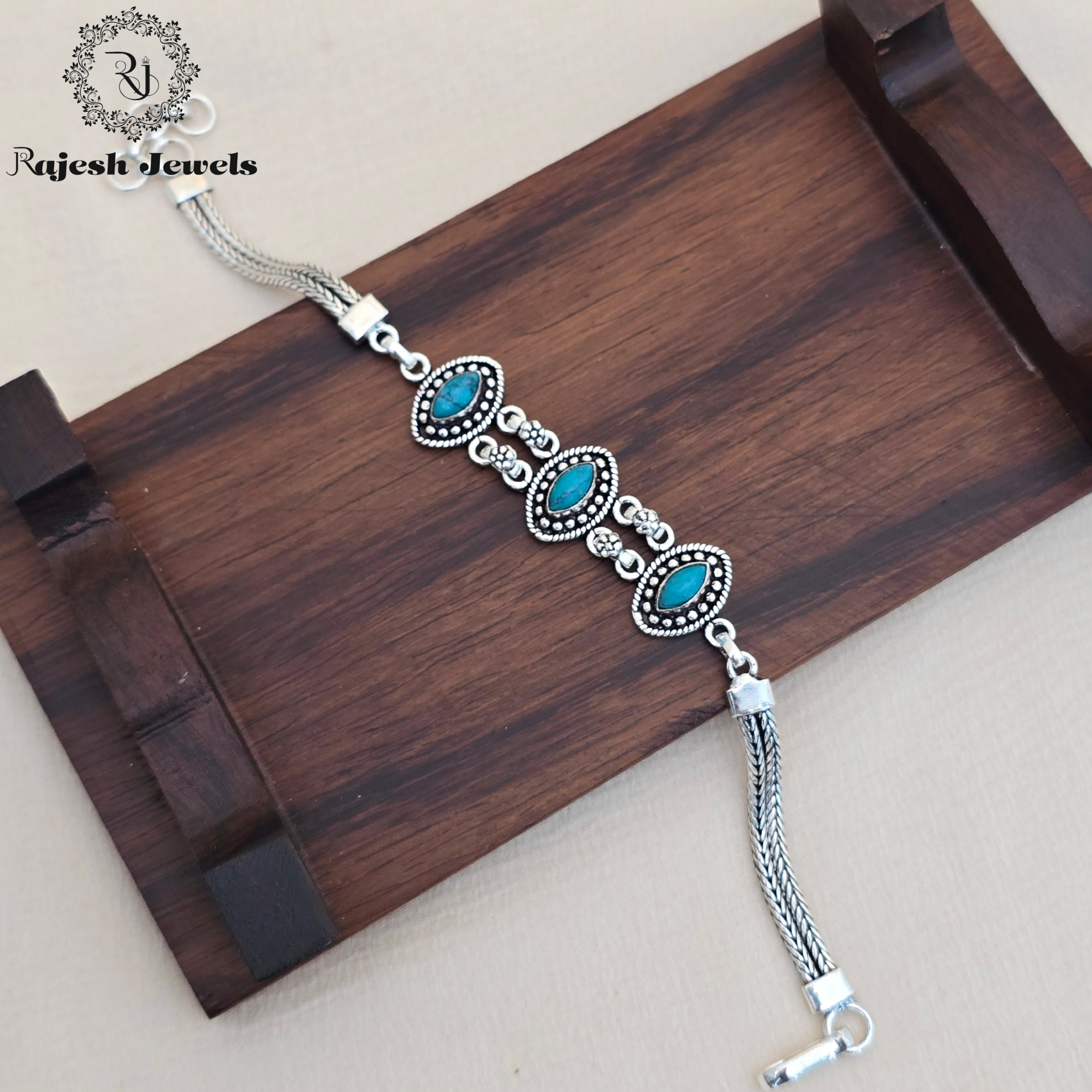 Fantastic Turquoise Oxidised Ladies Bracelet