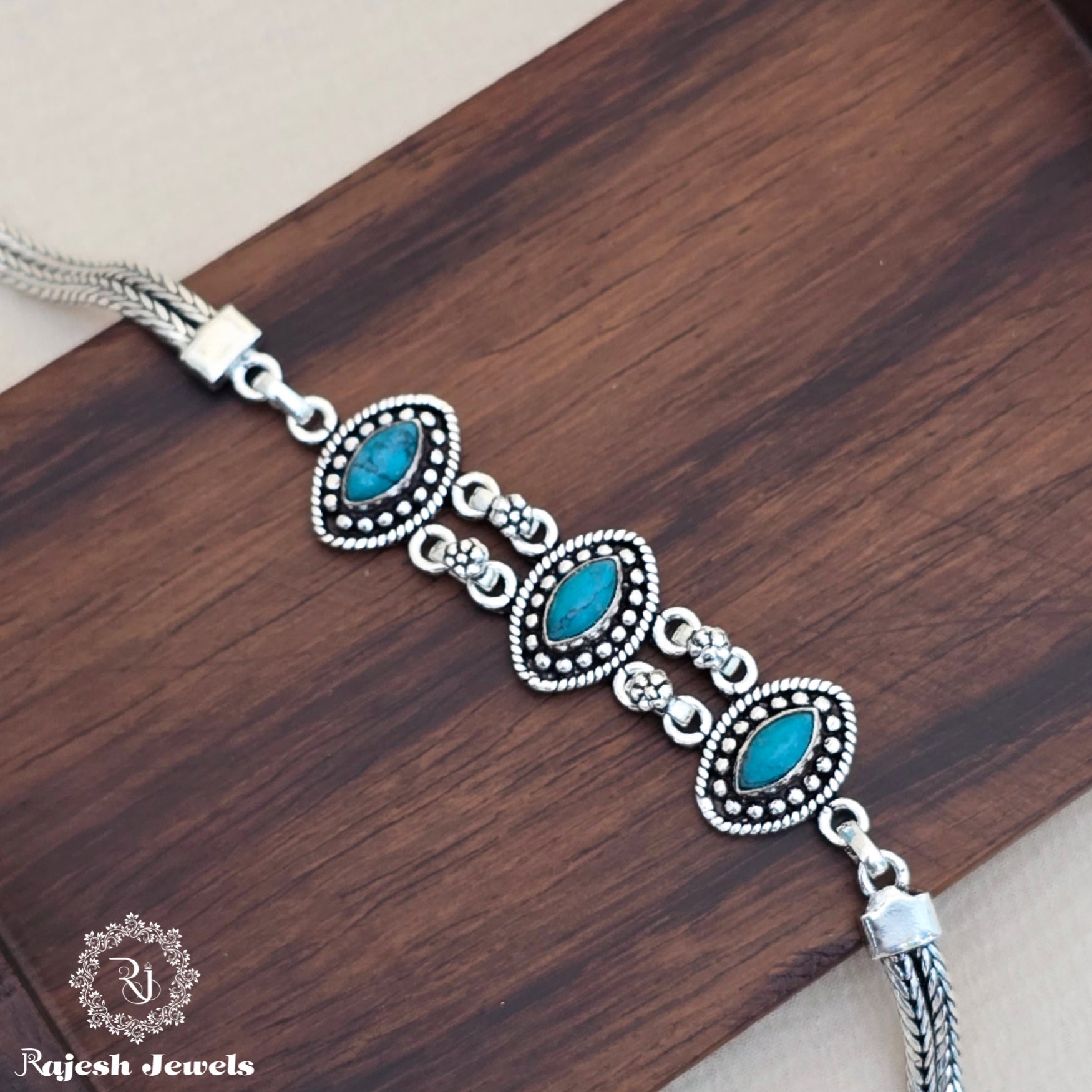 Fantastic Turquoise Oxidised Ladies Bracelet