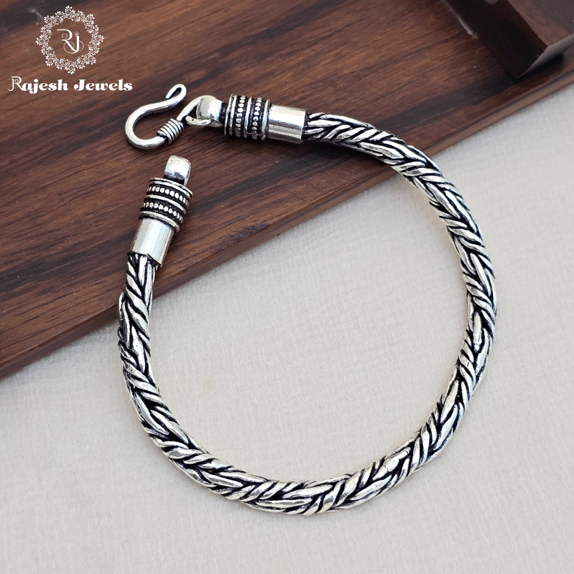 Hard-wearing Silver Oxidised Men's Bracelet