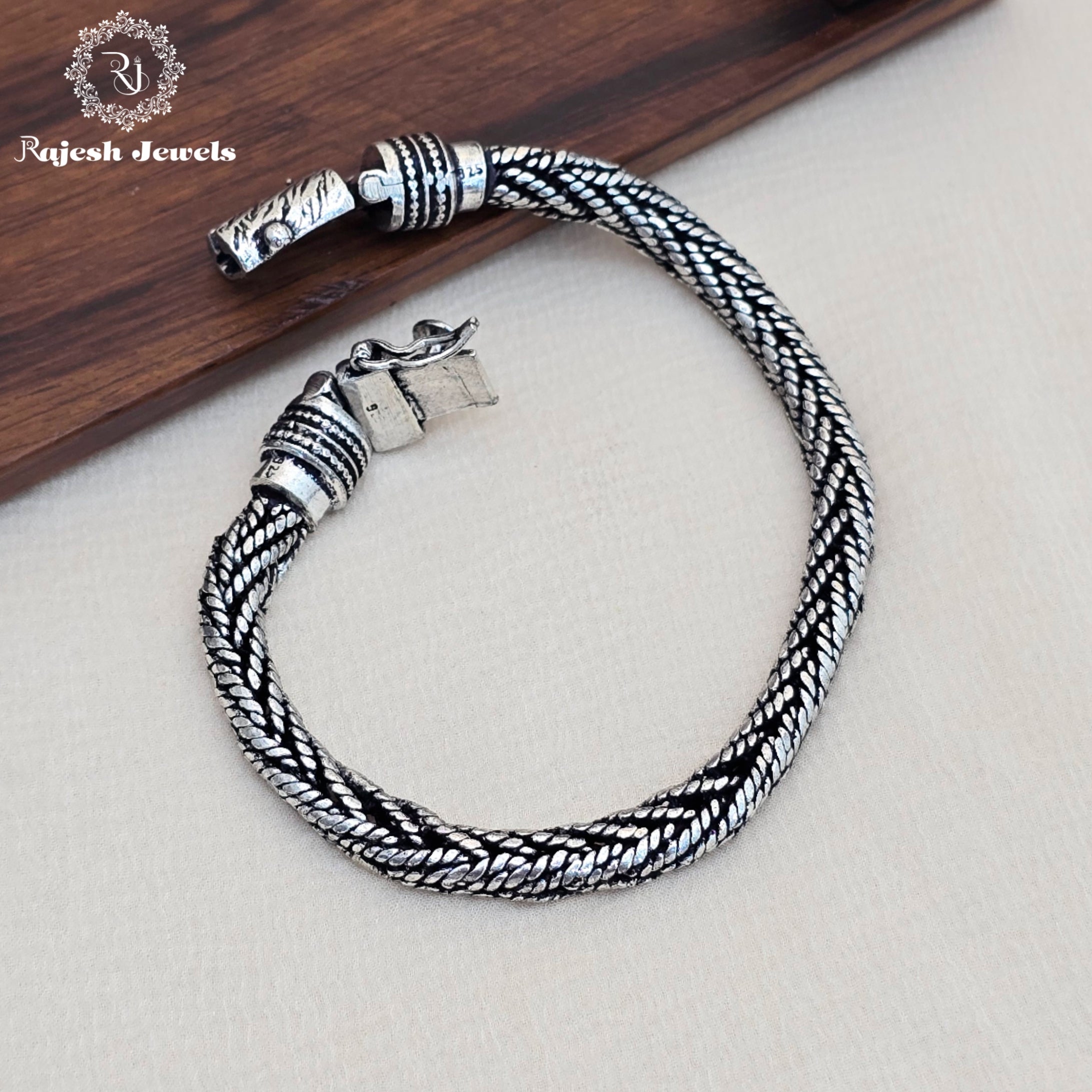 Dapper Silver Oxidised Men's Bracelet