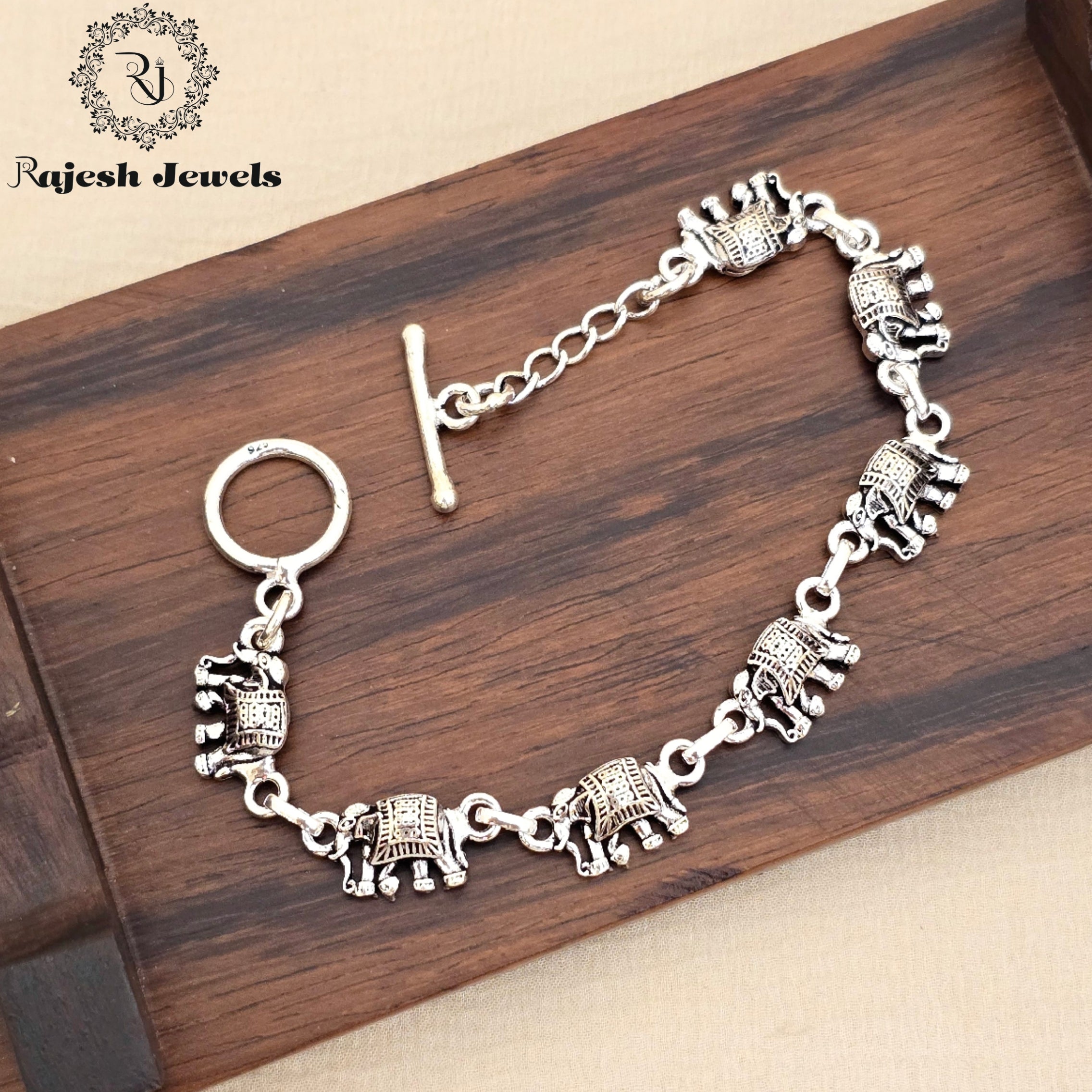 Infinite Elephant Oxidised Ladies Bracelet