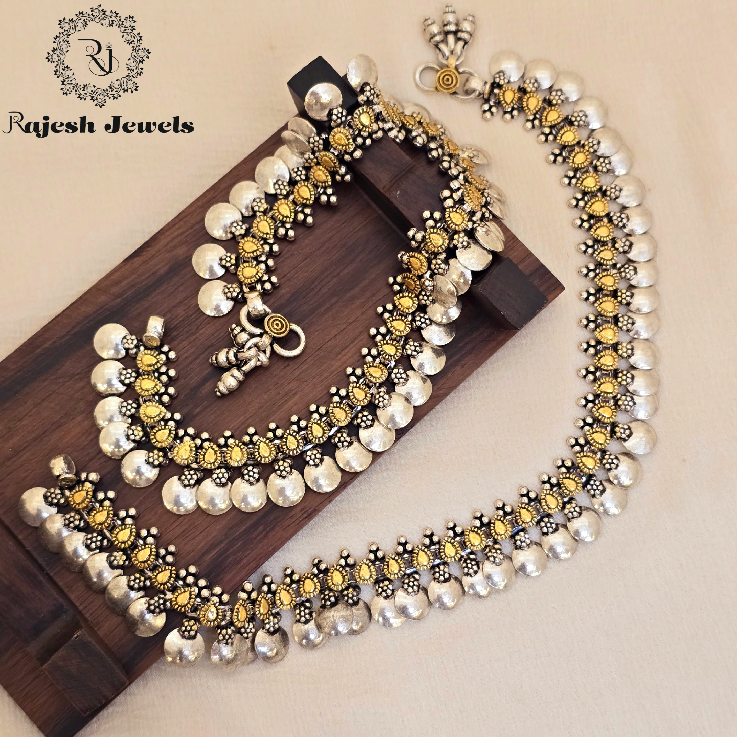 Mirror View Dual Tone Bridal Anklet