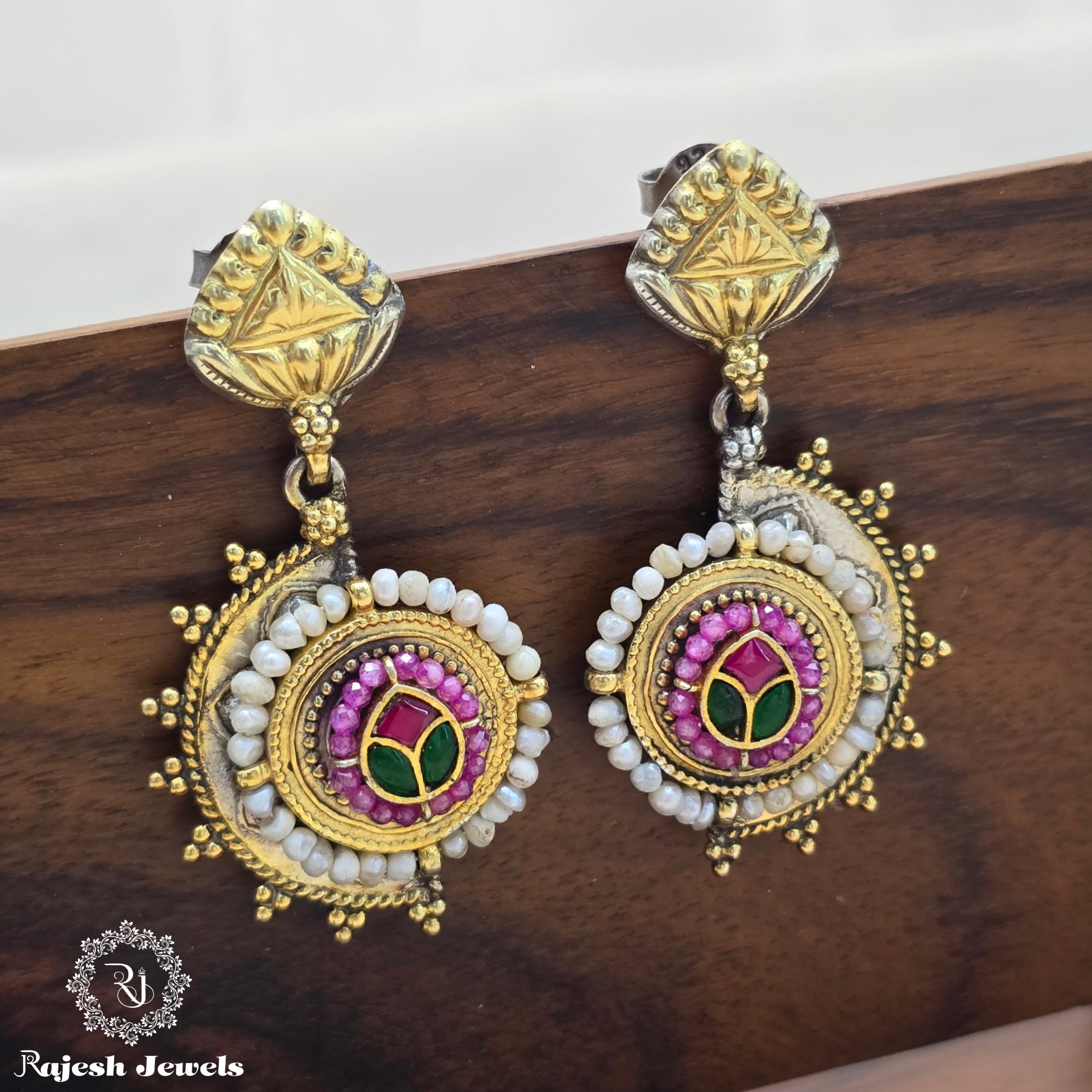 Exclusive Pearl Silver Chandbali Earrings