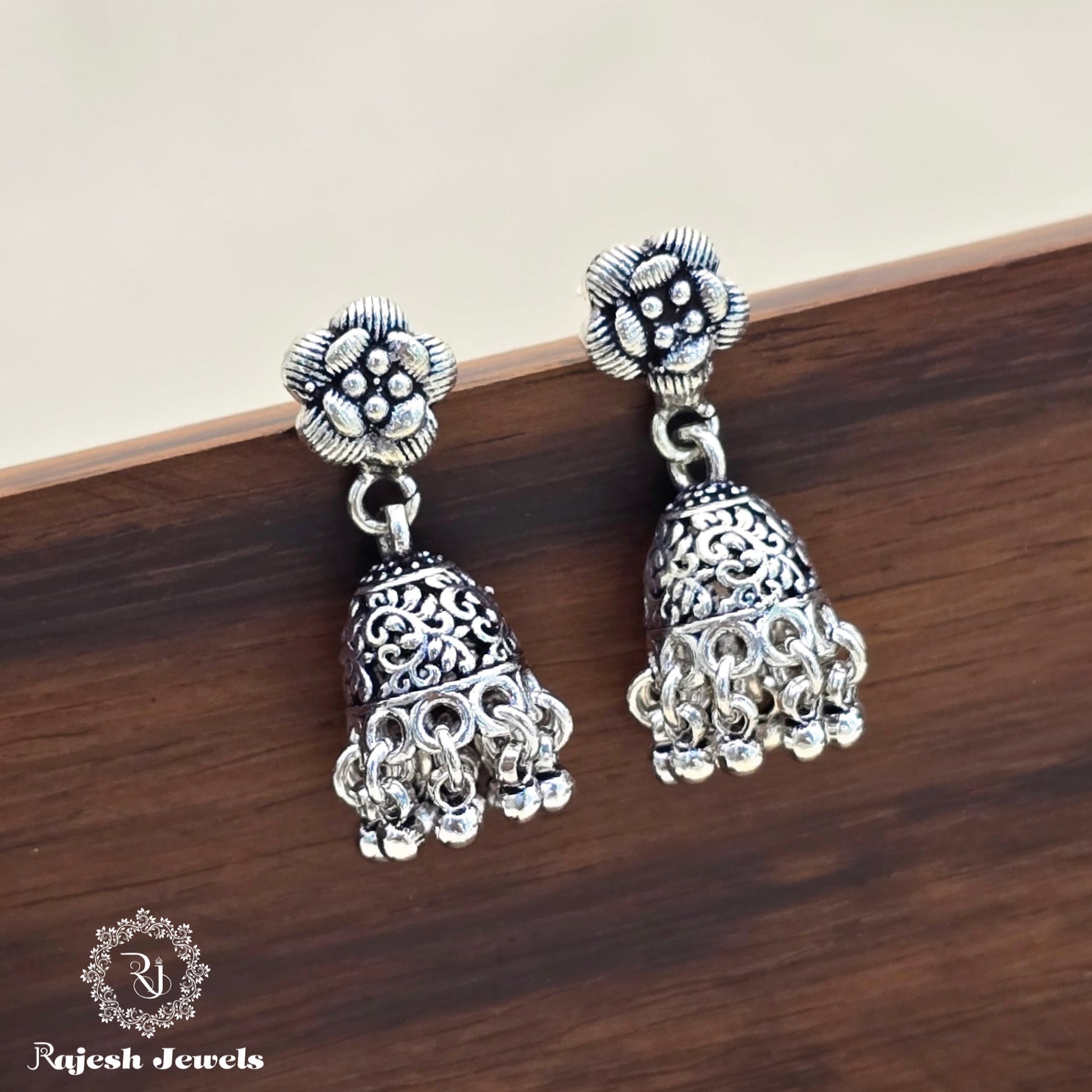 Adorable Daily Wear Oxidised Jumka Earrings