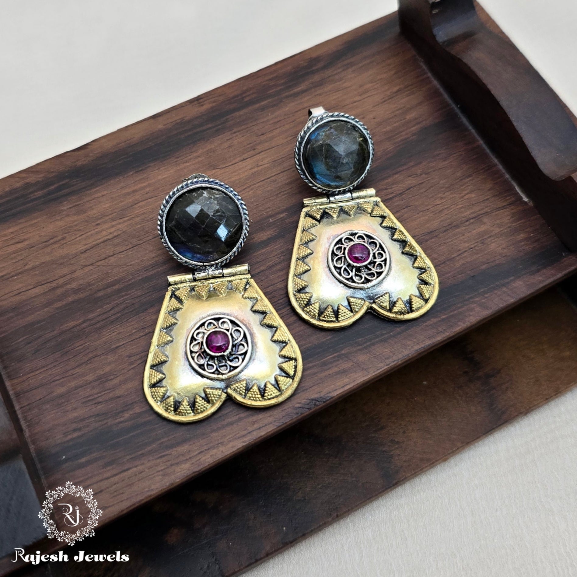 Classic Tribal Dual Tone Earrings