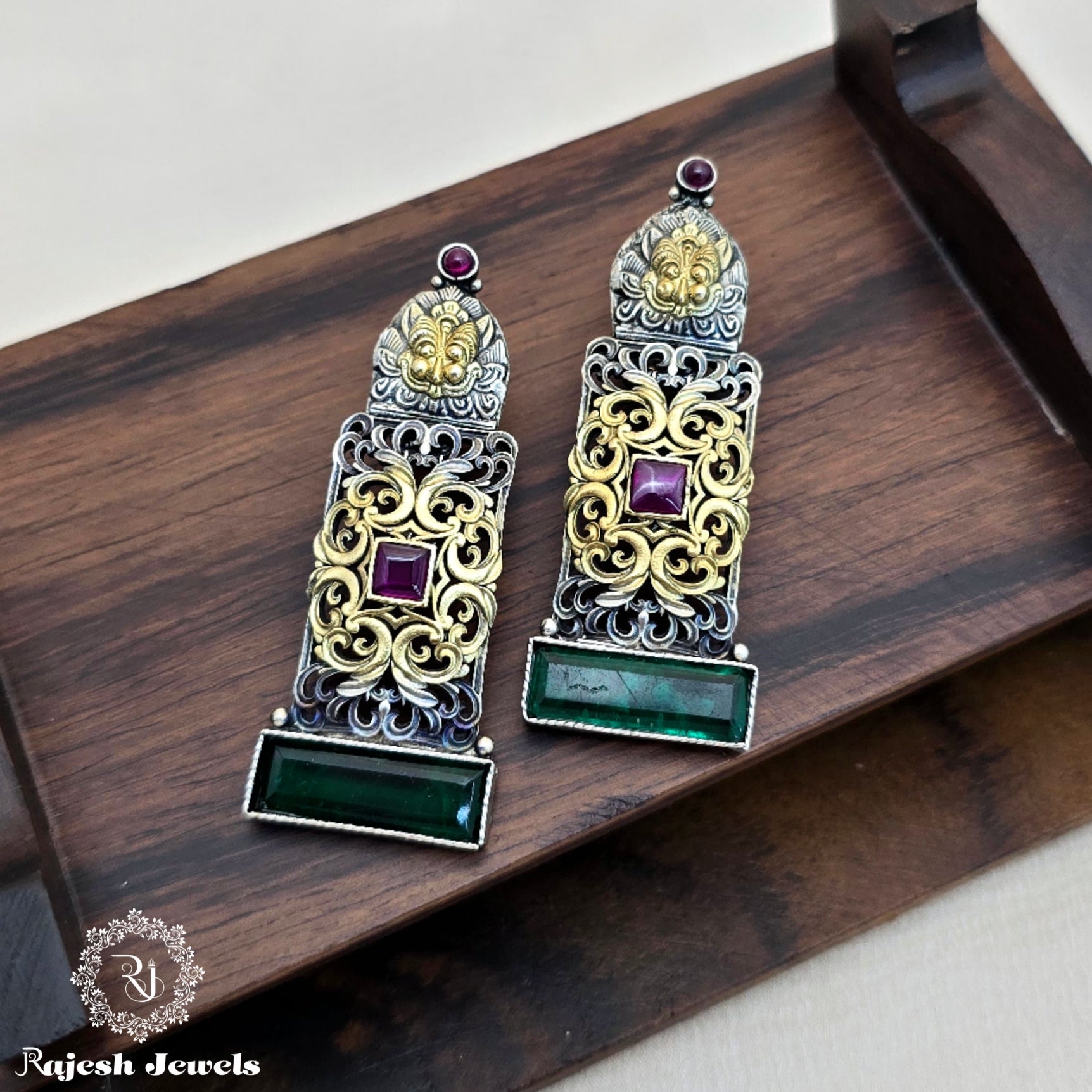 Wonderful Filigree Dual Tone Earrings