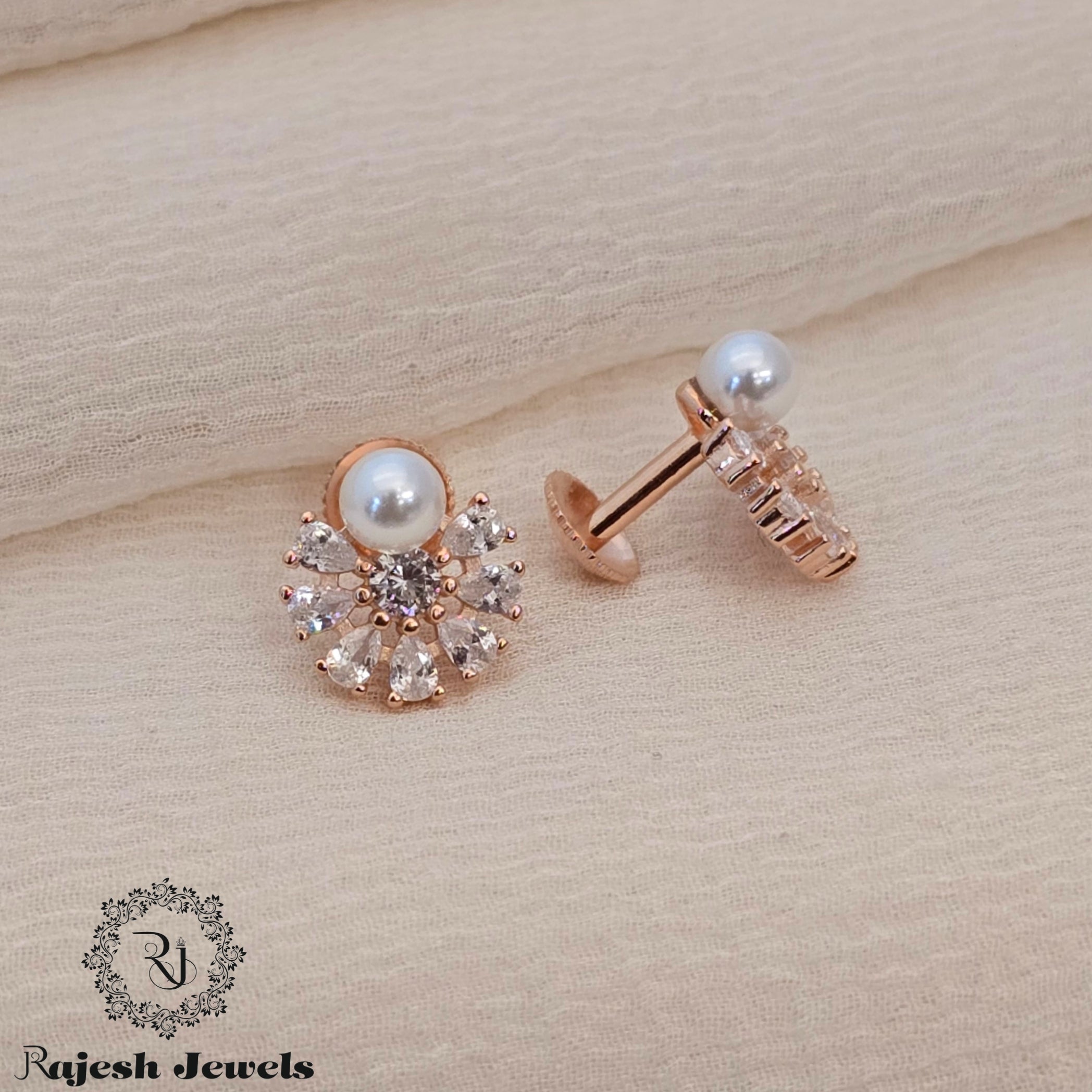 Hypnotic Cz Rosegold Stud Earrings