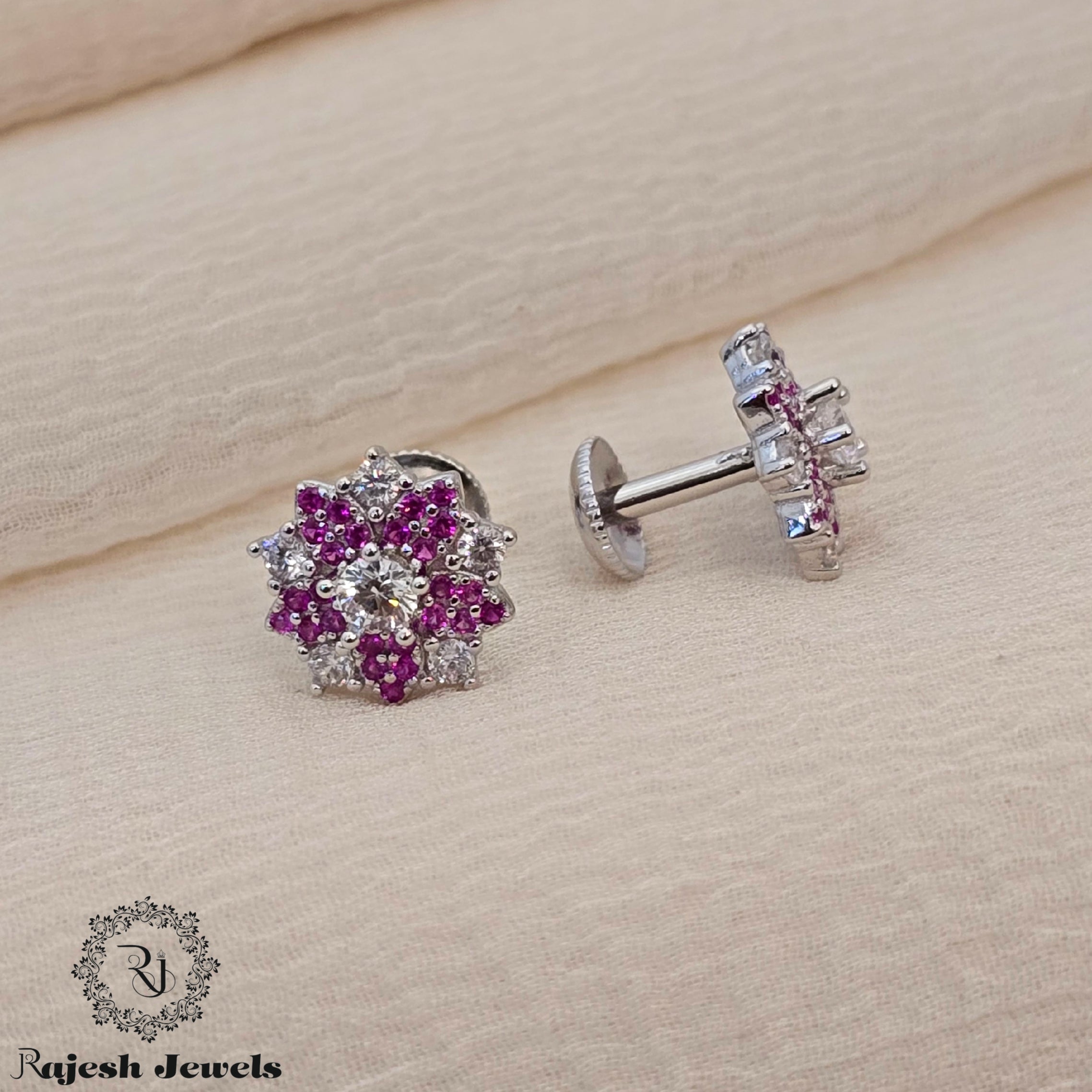 Pleasing Cz Silver Stud Earrings