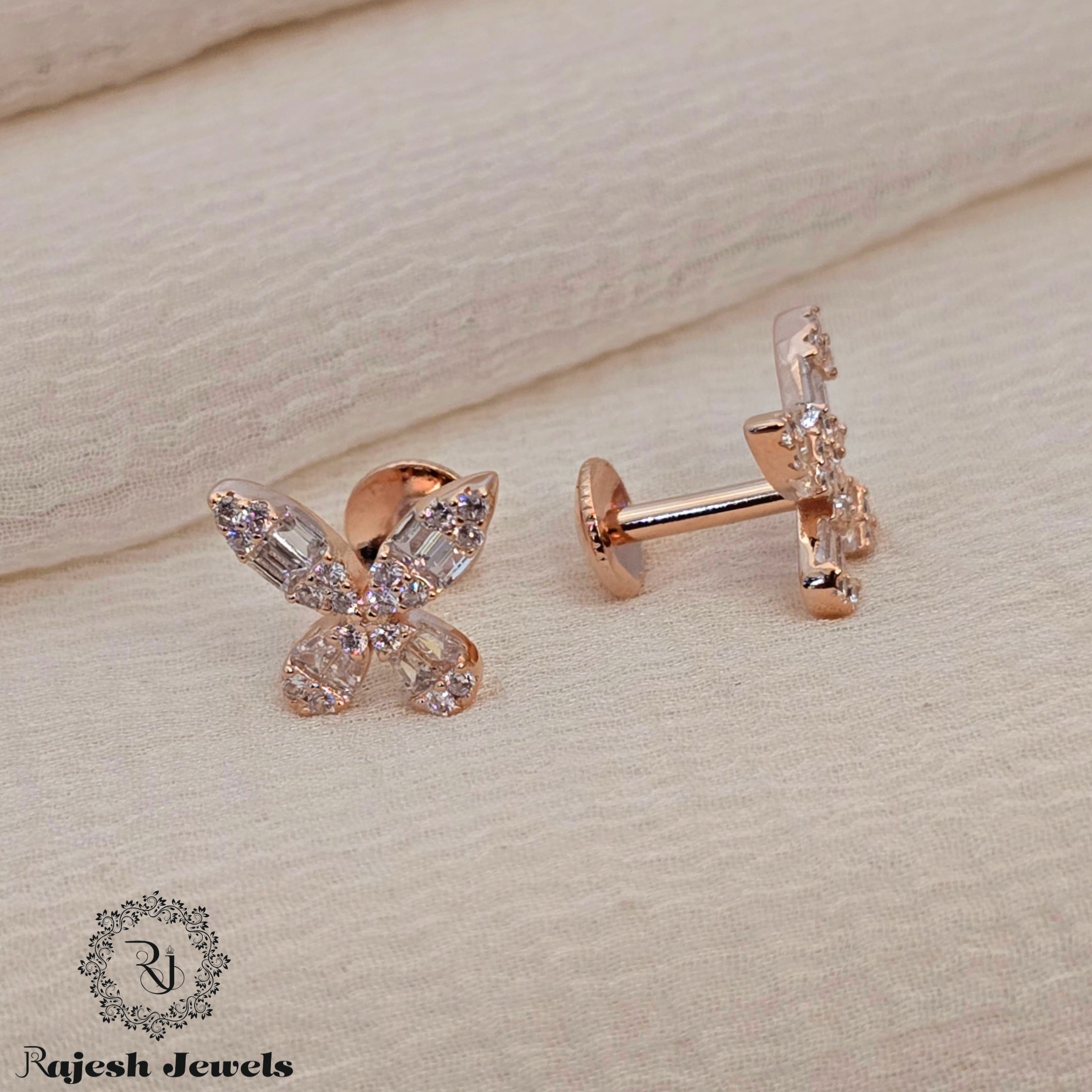 Captivating Cz Rosegold Stud Earrings