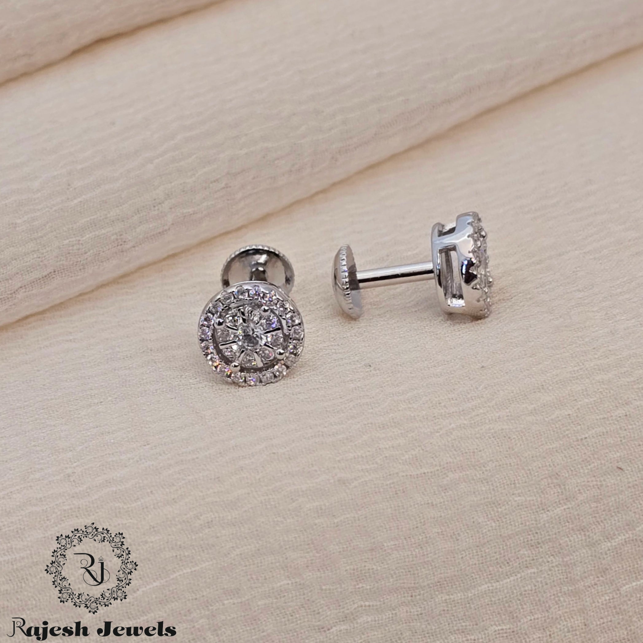 Sparkling Cz Silver Stud Earrings
