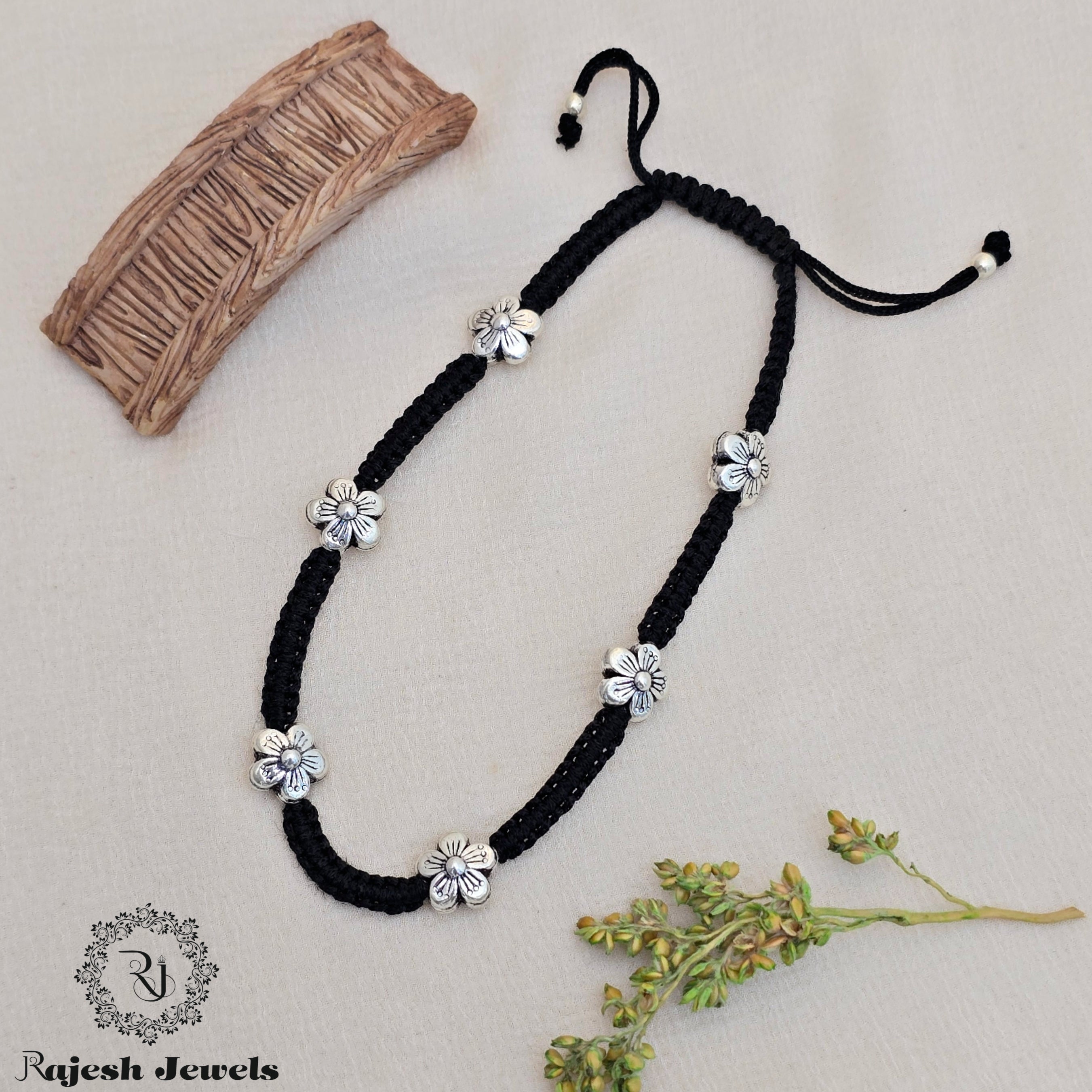 Incredible Floral Silver Nazariya Anklet