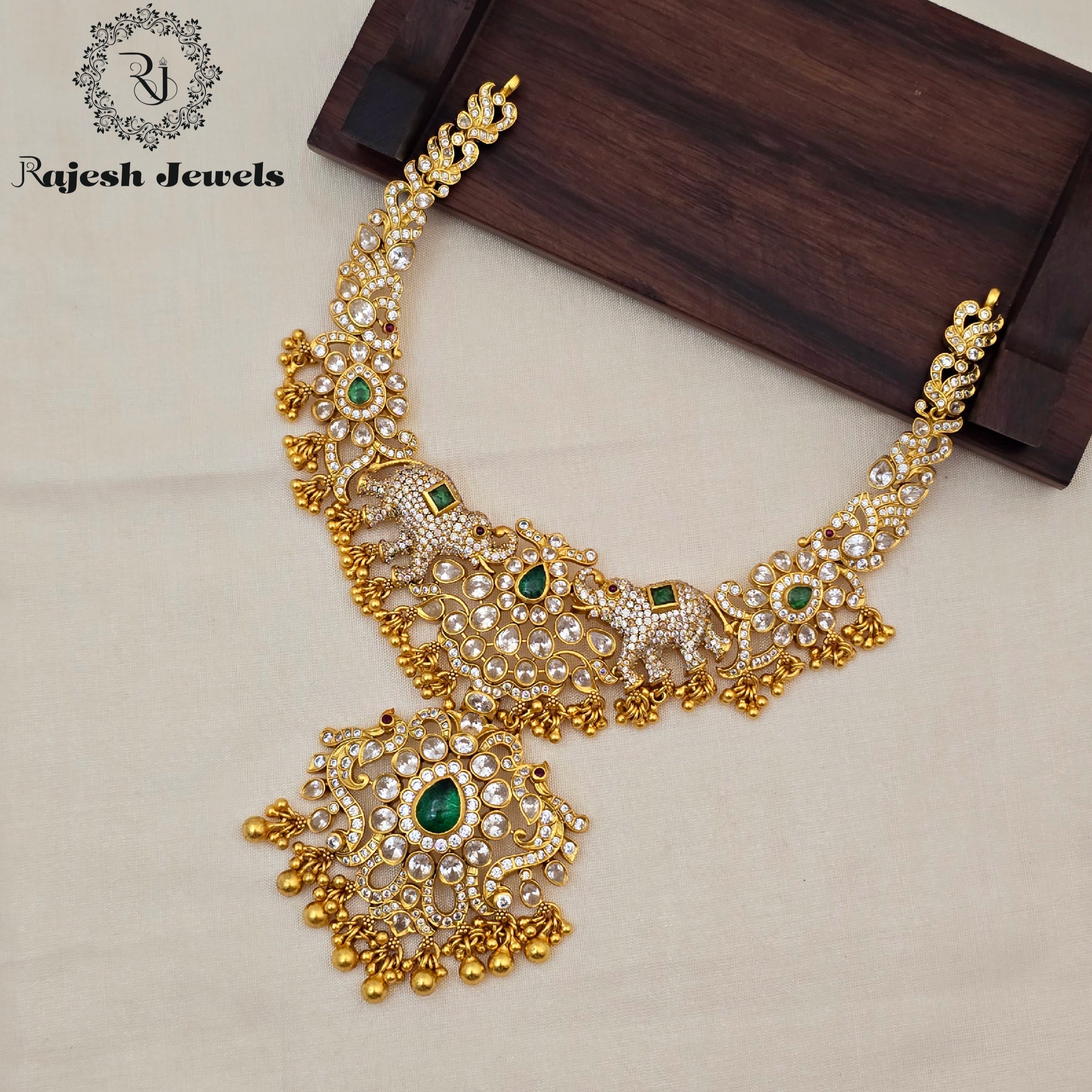 Enlightened Cz Silver Gold Plated Neckpiece