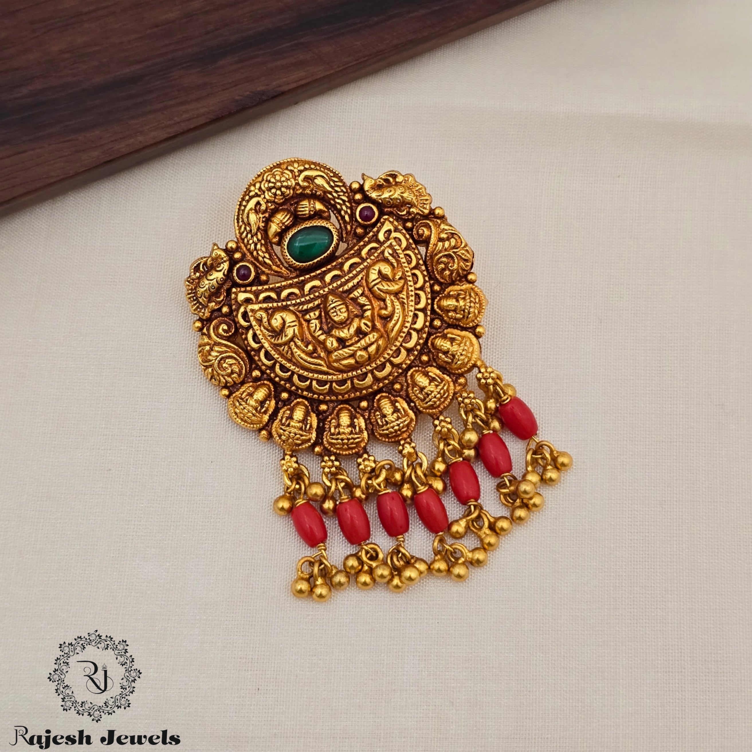 Luxurious Coral Charm Gold Plated Pendant
