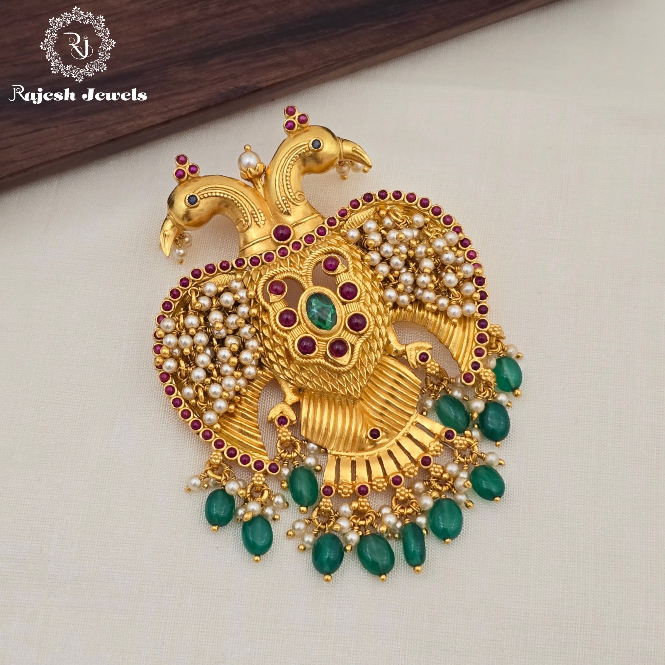 Gandaberunda Silver Gold Plated Pendant