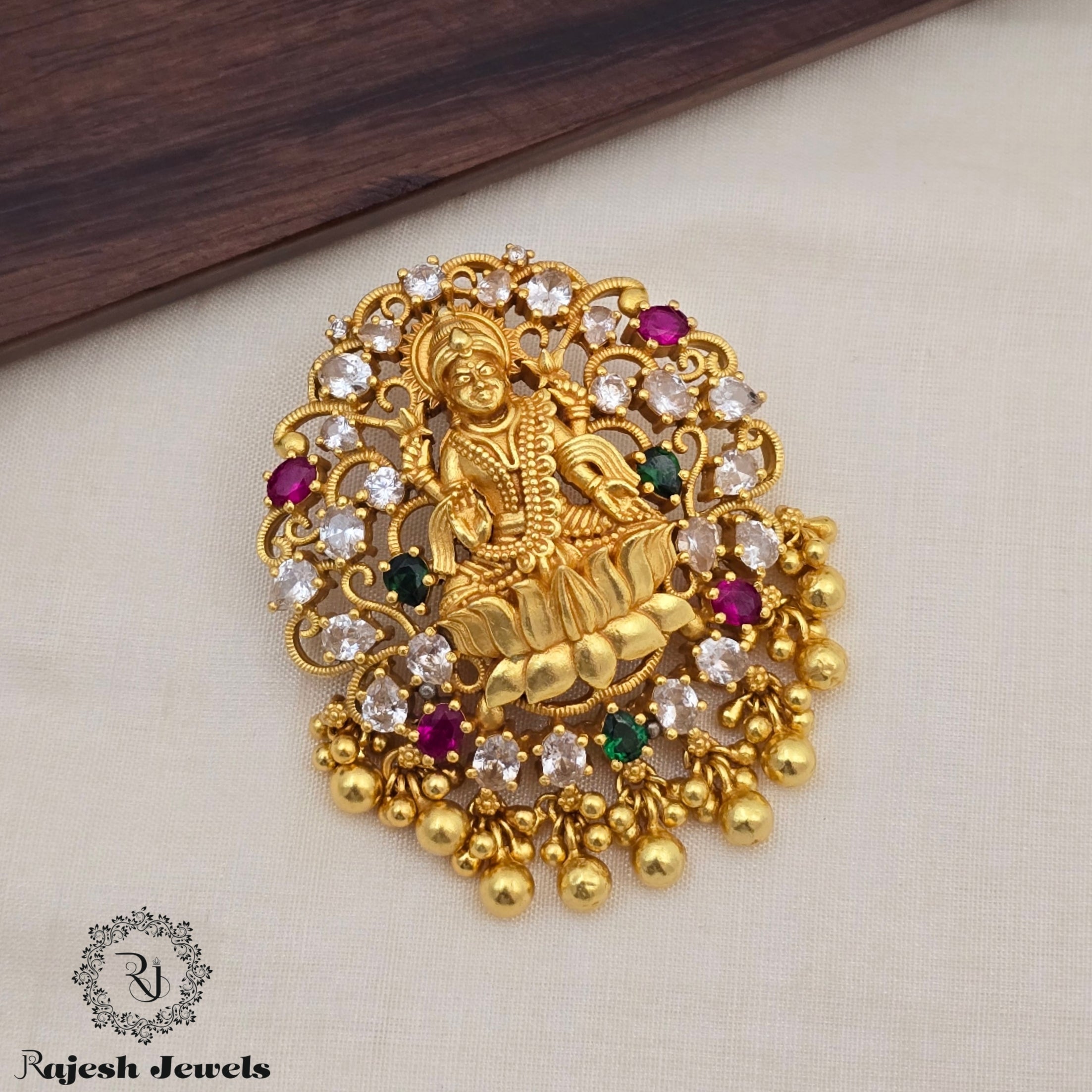 Sparkling Laxmi Gold Plated Pendant