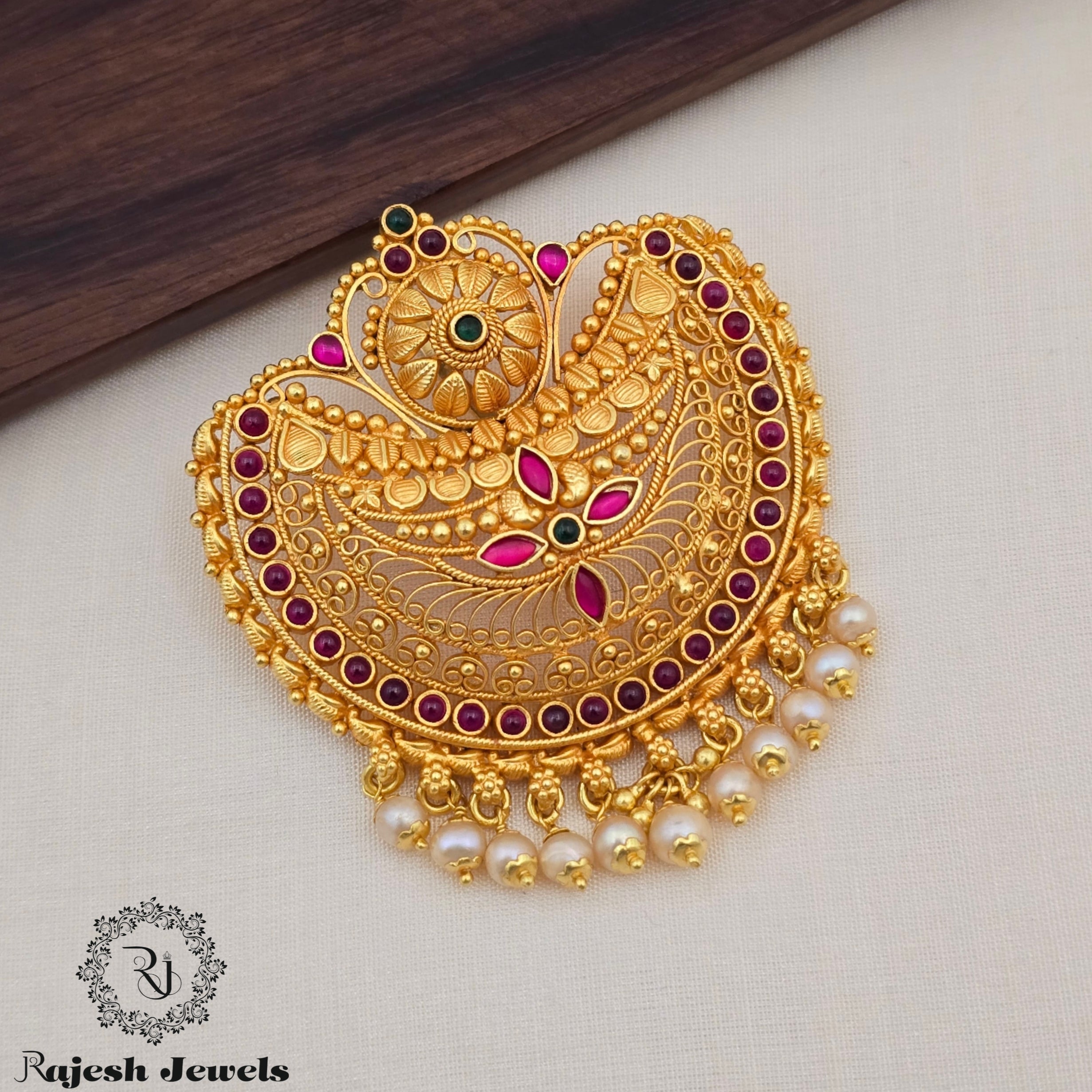 Fabulous Filigree Worked Hold Plated Pendant