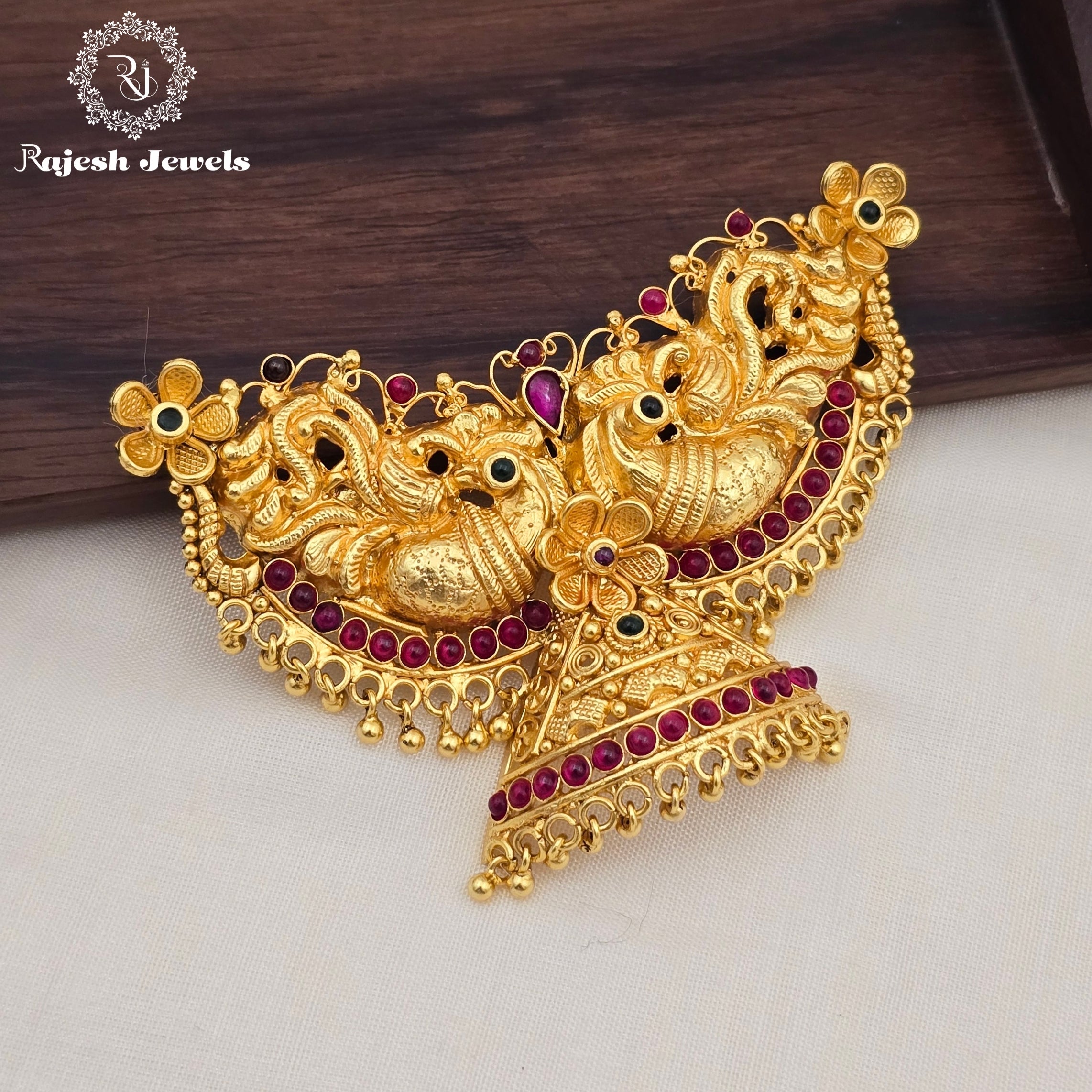 Attractive Nakshi Peacock Design Silver Gold Plated Pendant