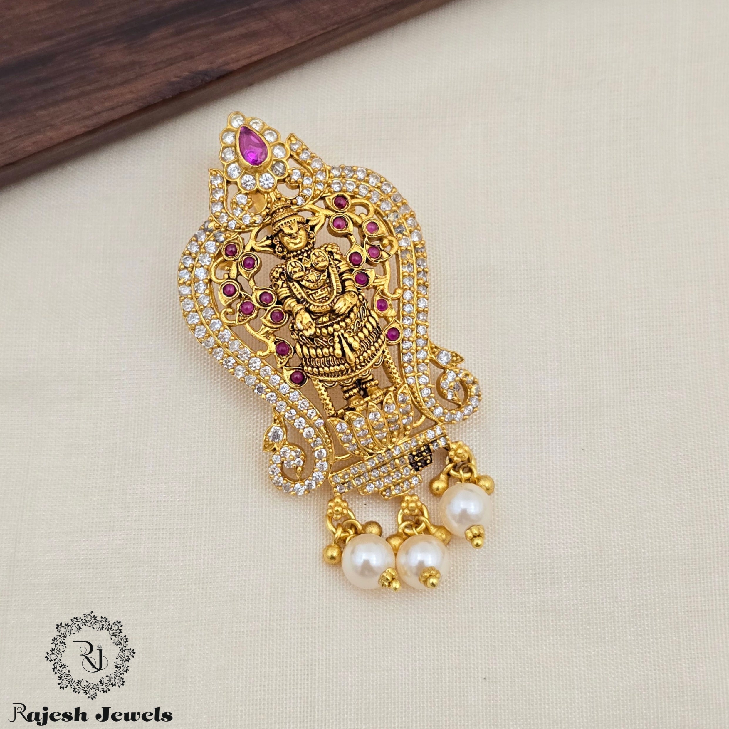 Traditional Balaji 3D Finish Silver Gold Plated Pendant