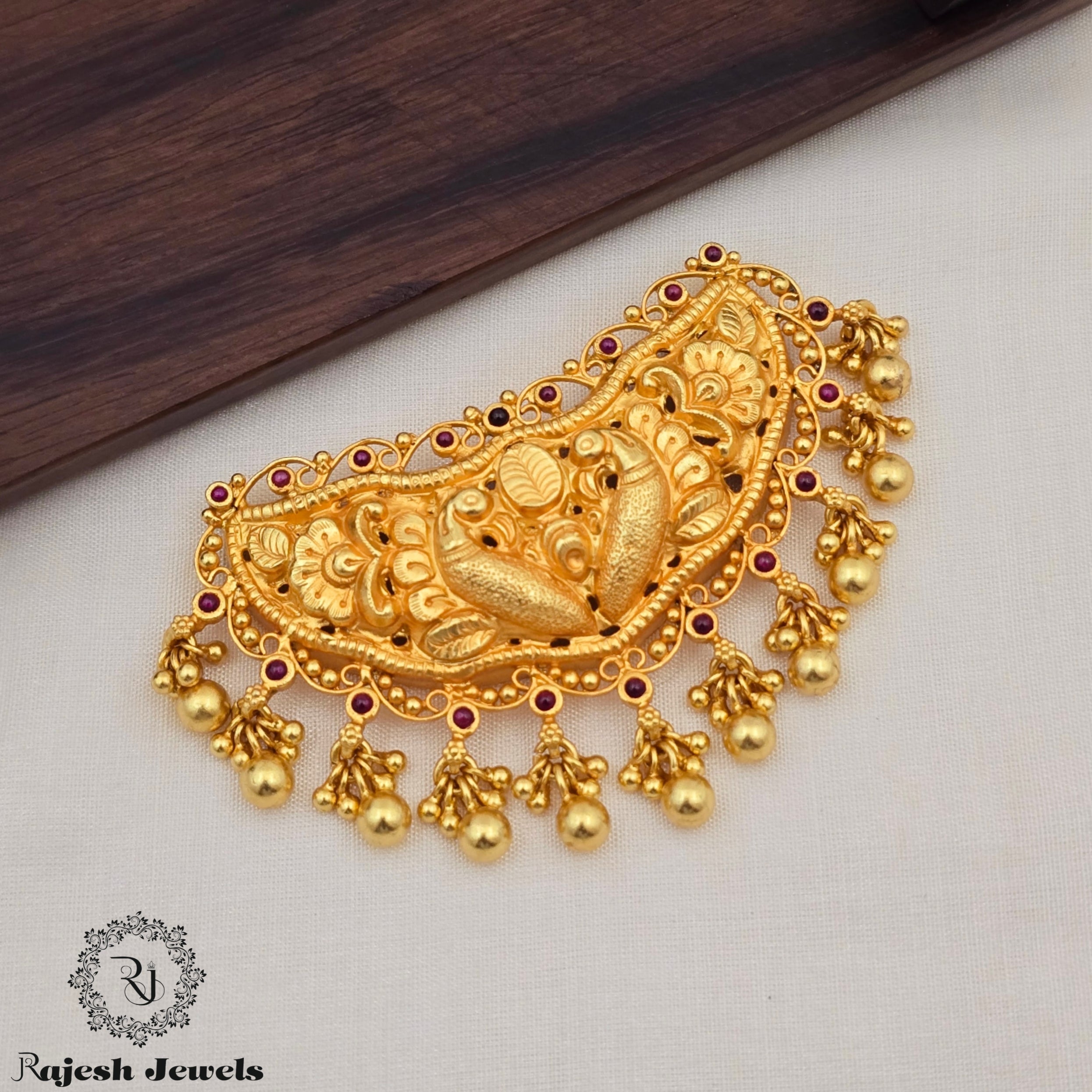 Classic Nakshi Silver Gold Plated Pendant