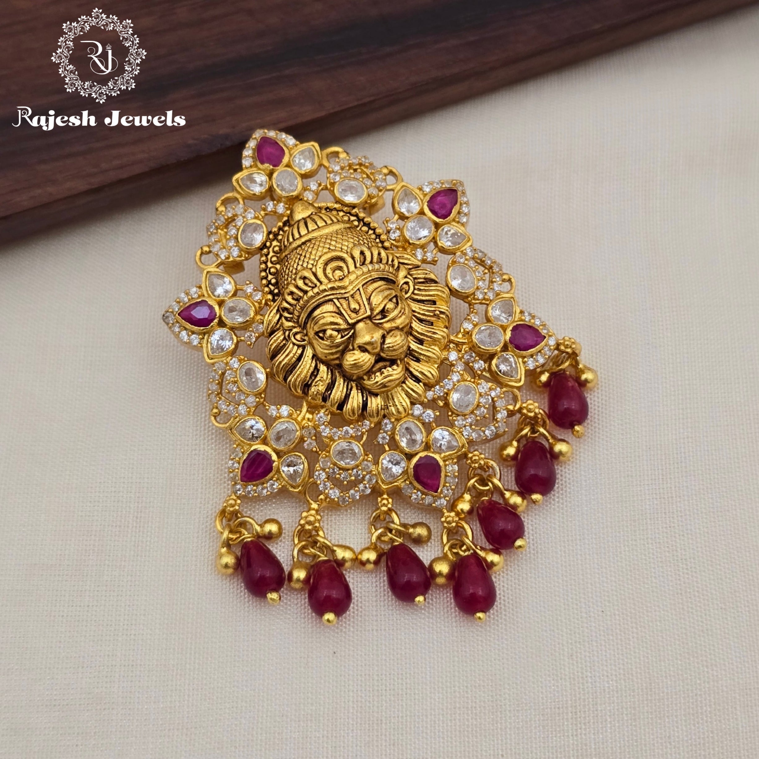Artistic Narsimhaswamy Silver Gold Plated Pendant
