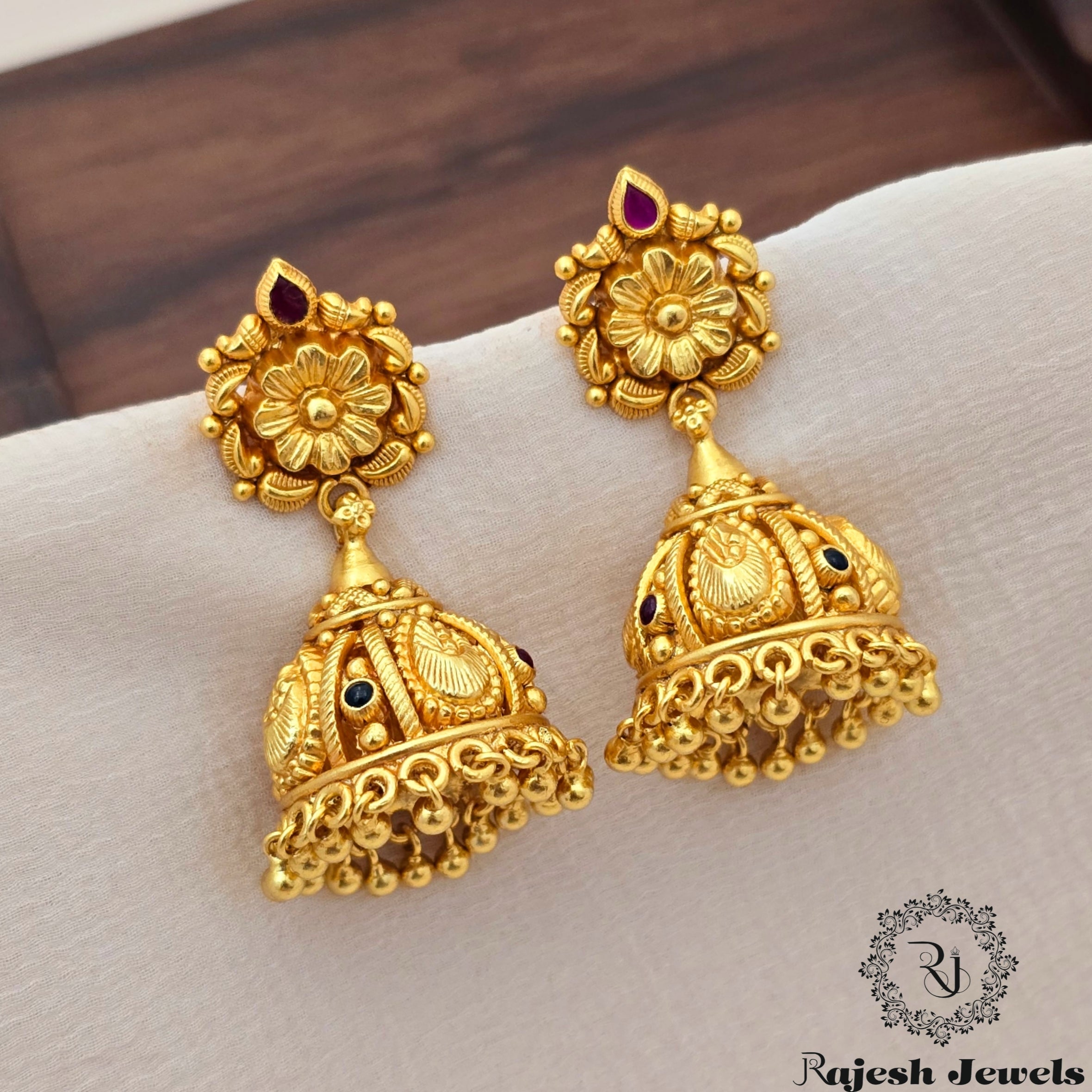 Enchanting Flower Gold Plated Jumka Earrings