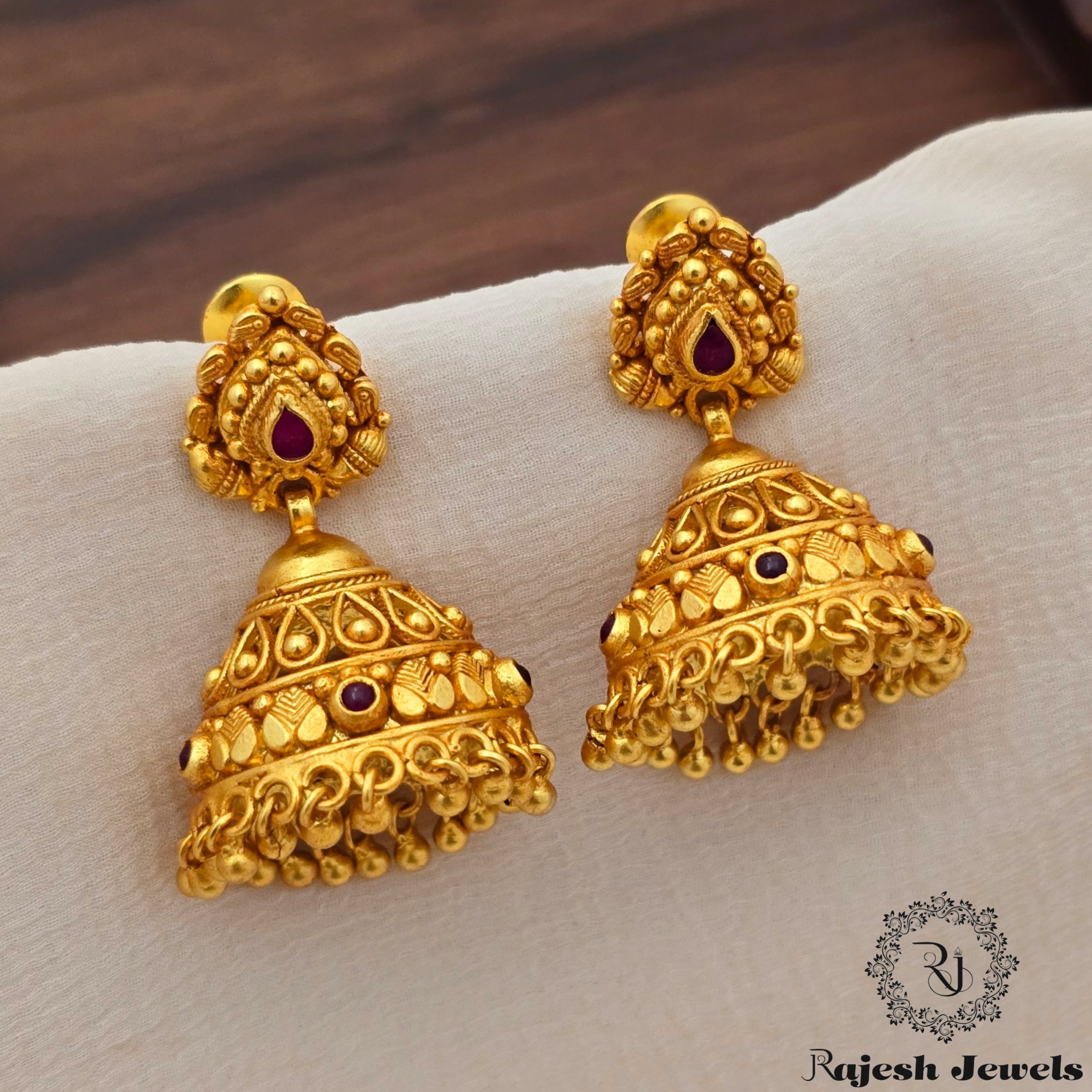 Outstanding Traditional Silver Gold Plated Jumka Earrings