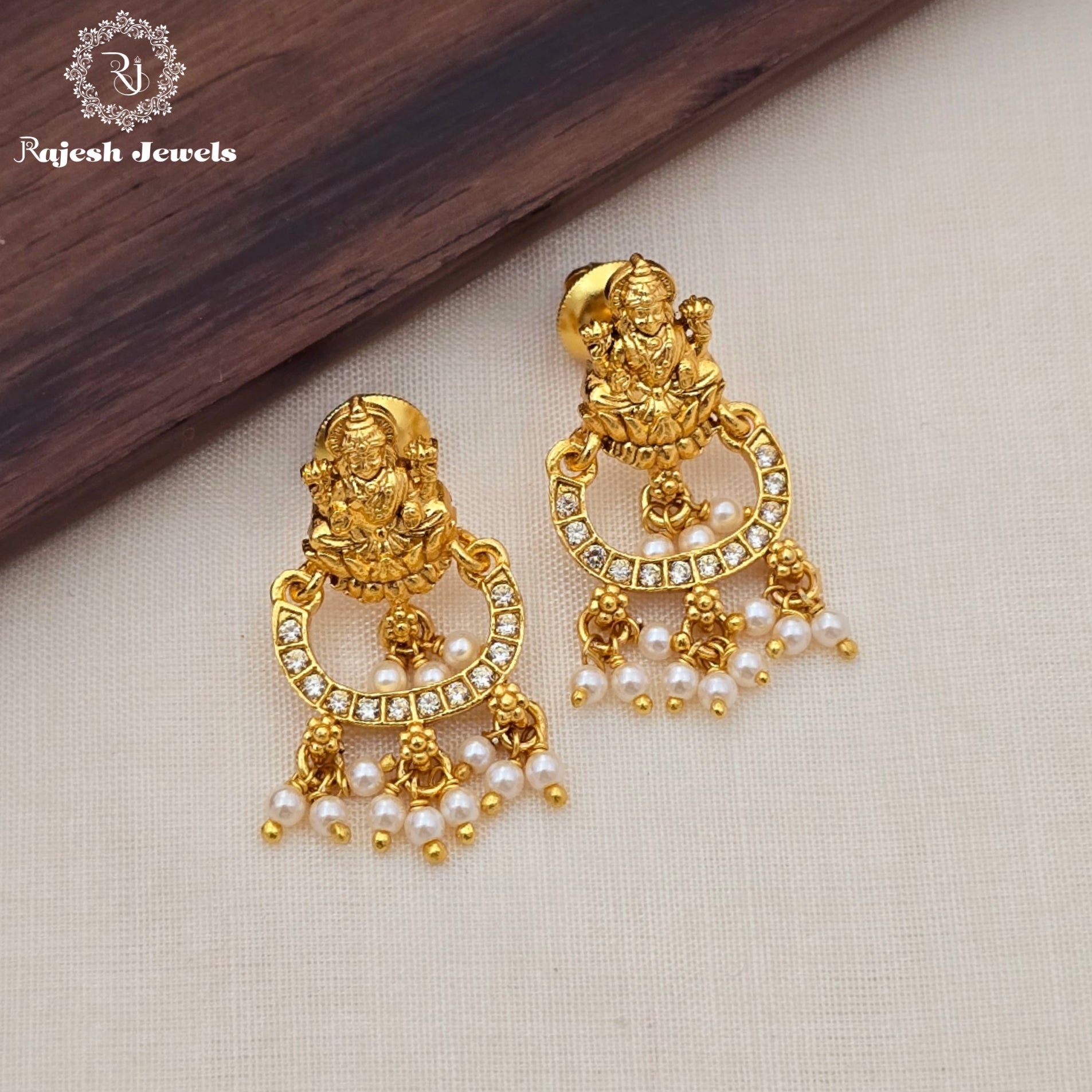 Exquisite Cz Gold Plated Chandbali Earrings