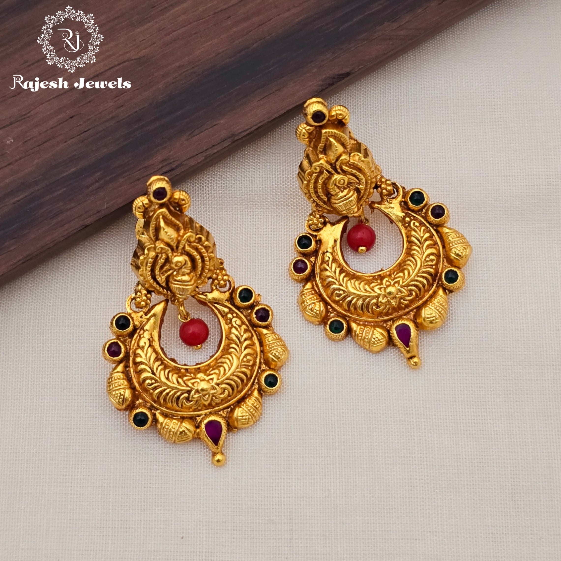 Ravishing Coral Drop Chandbali Earrings