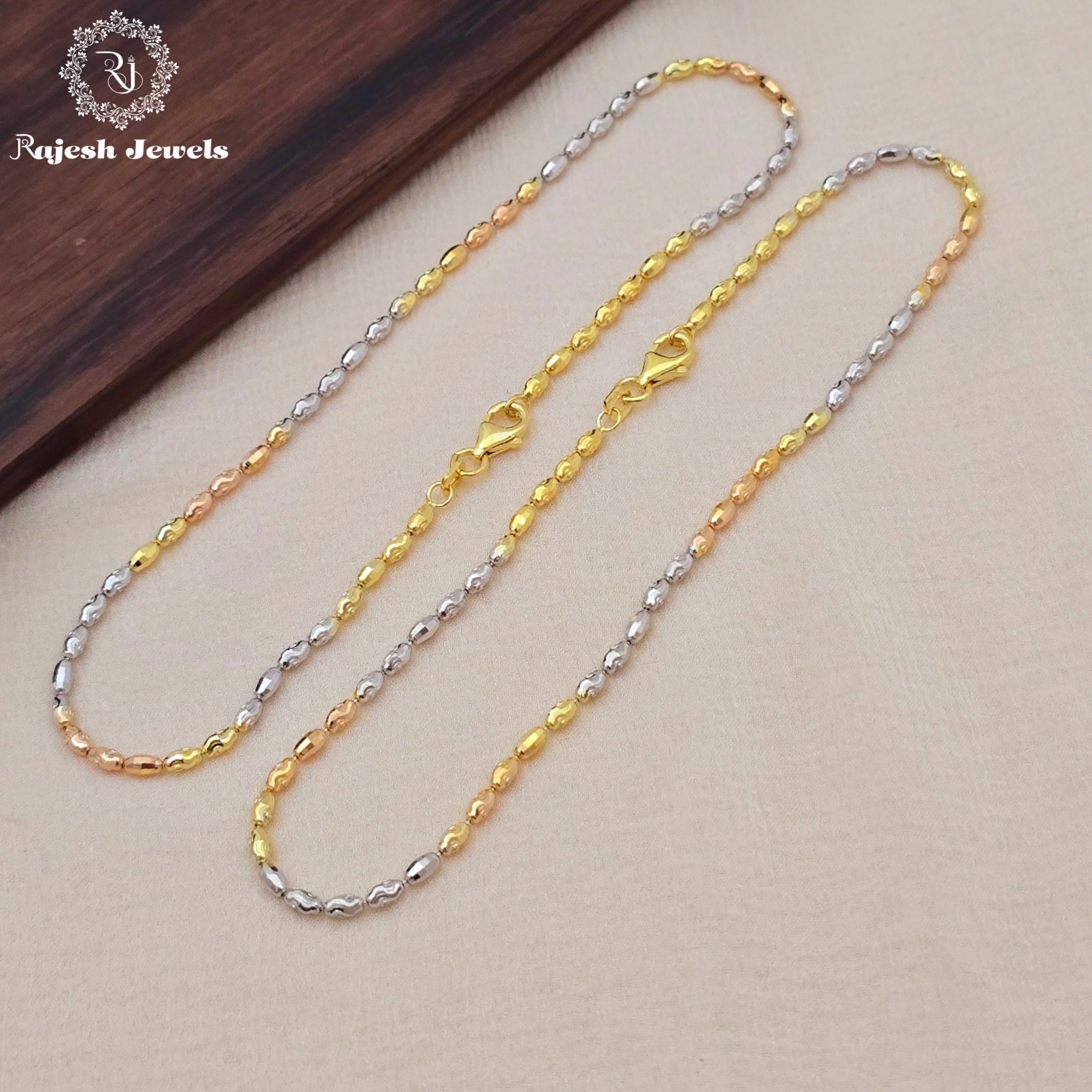 Shimmering Dual Tone Sleek Anklet