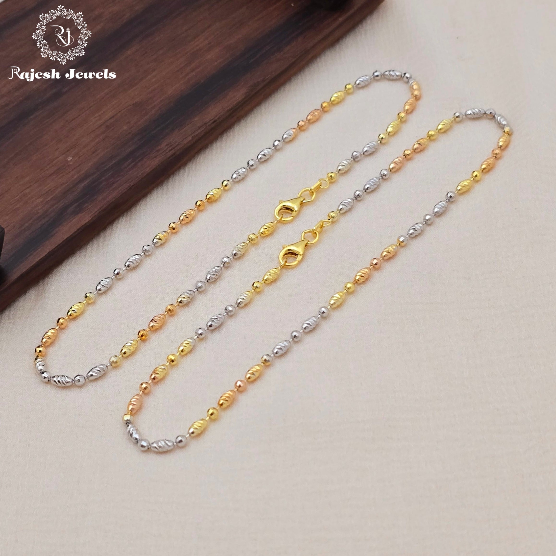 Beautiful 3 Tone Sleek Anklet