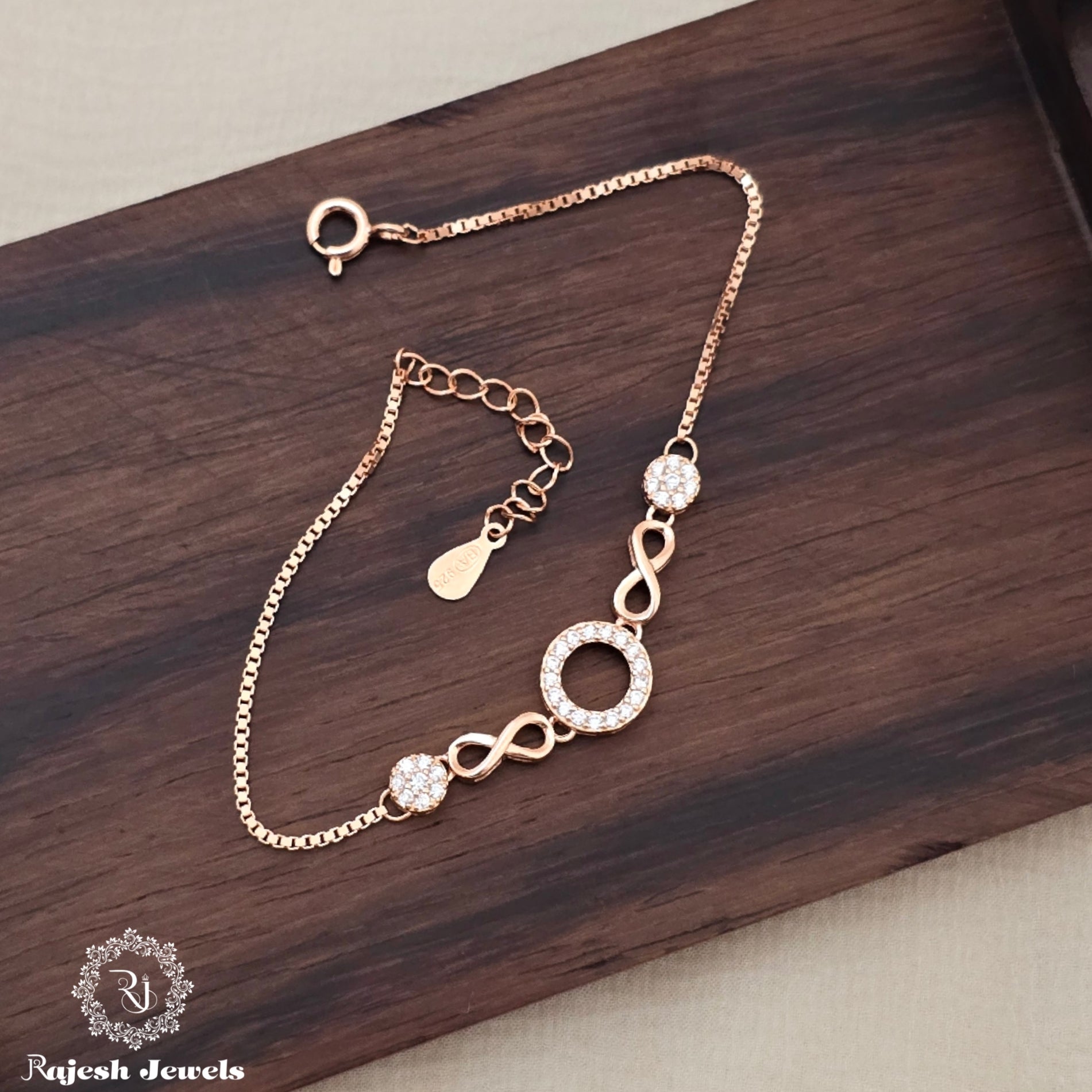 Beautiful Infinite Cz Rosegold Polish Bracelet