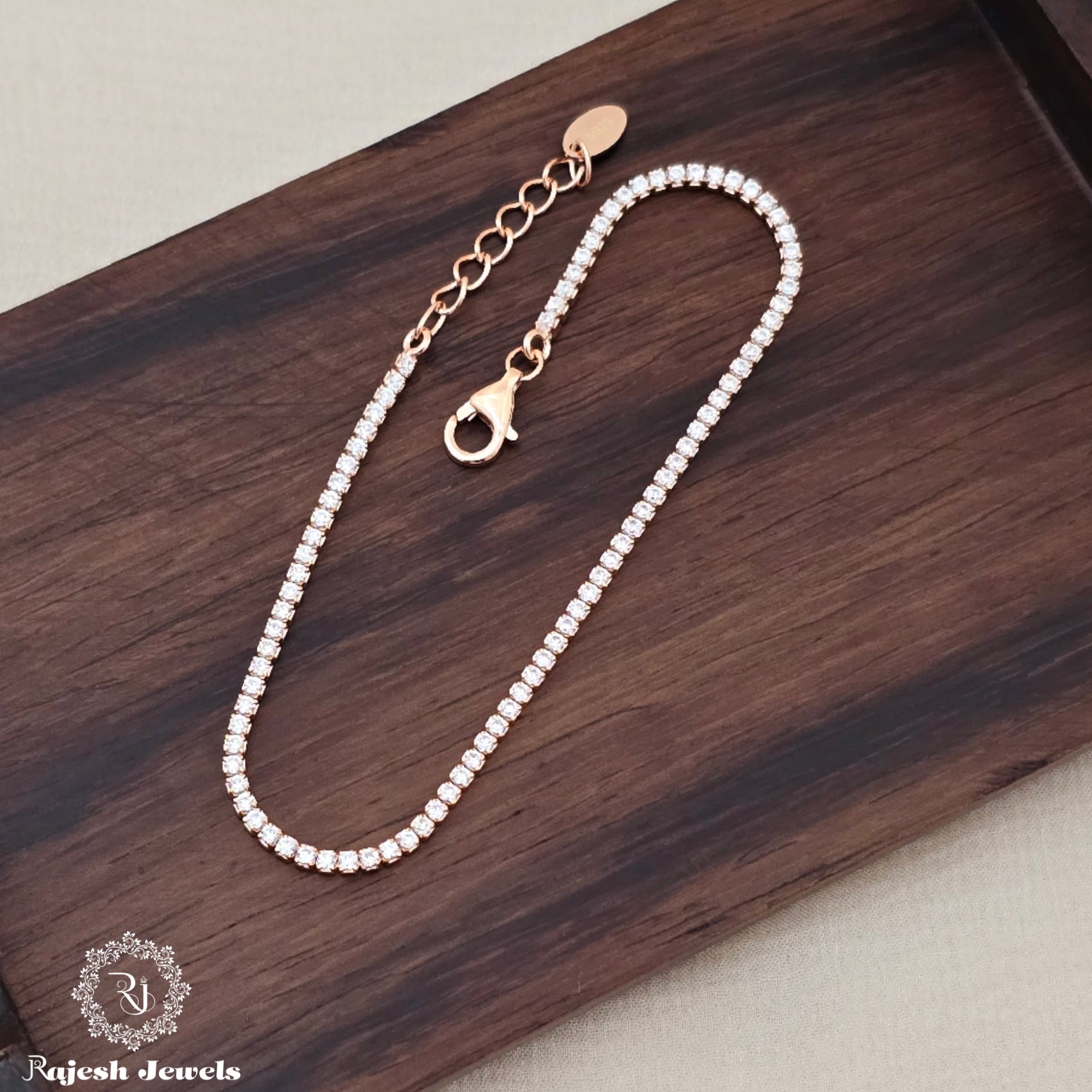 Enlightened Cz Rosegold Plated Bracelet