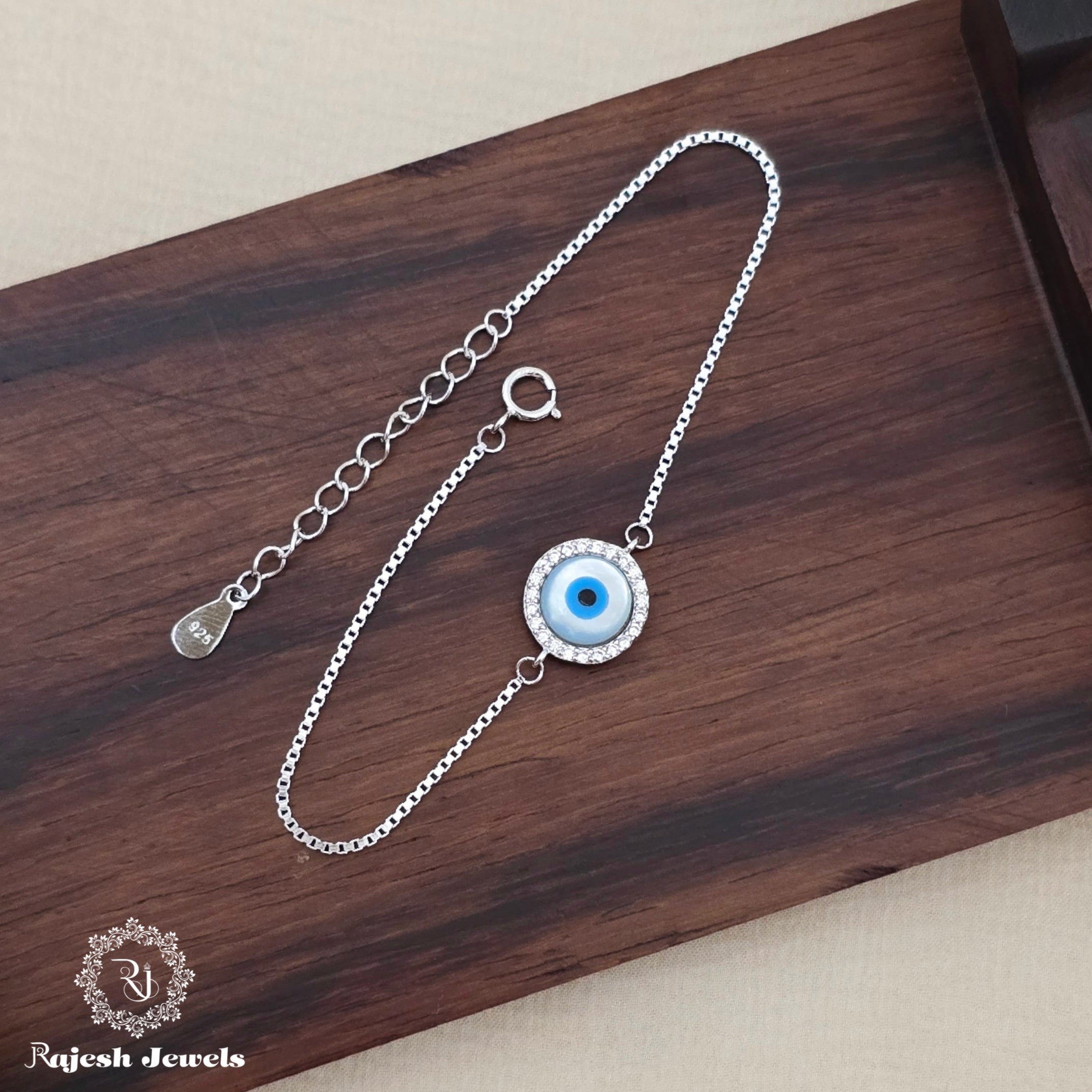 Delightful Evil-eye Rhodium Finish Bracelet
