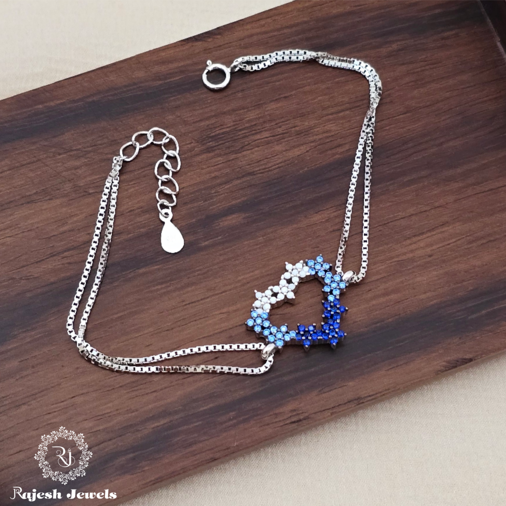 Lovely Heart Dual coloured Cz Bracelet