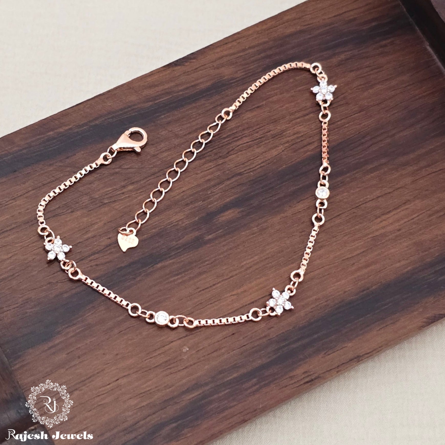 Amazing Cz Rosegold Plated Bracelet